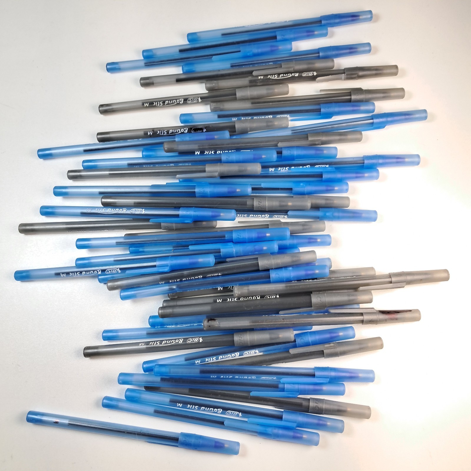 200 LOT BIC Round Stic Pens Medium Blue Black Ultra Grip Assorted