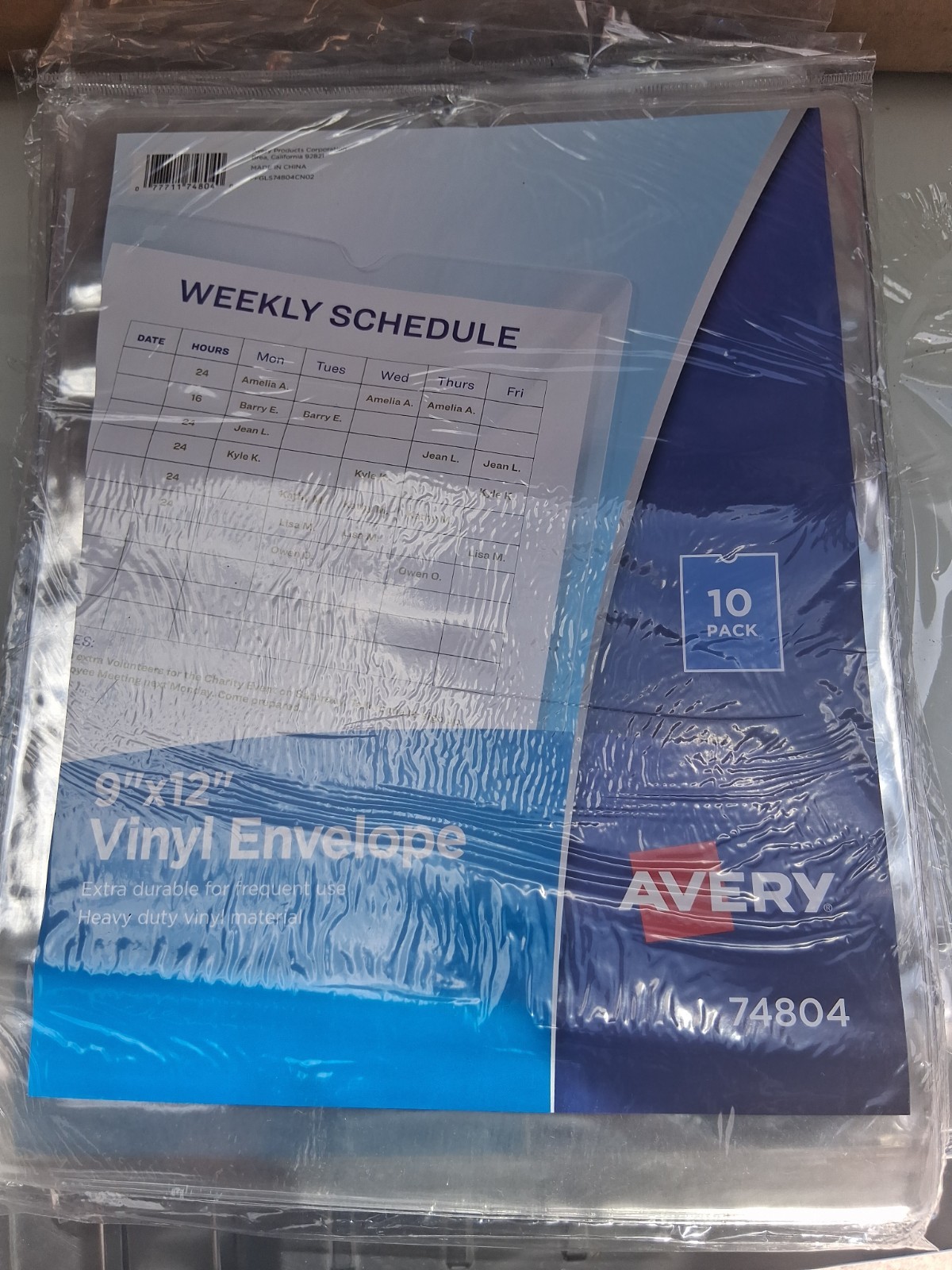 Avery Dennison Ave-74804 Top Thumb Notch Vinyl Envelopes9″ X 12″ – 10 2 Pack