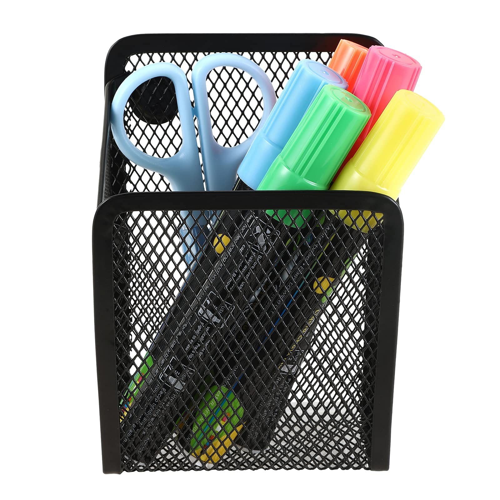 Sanpaint Magnetic Pencil Holder,Mesh Stainless Steel 1 Basket, 1 Pack Black