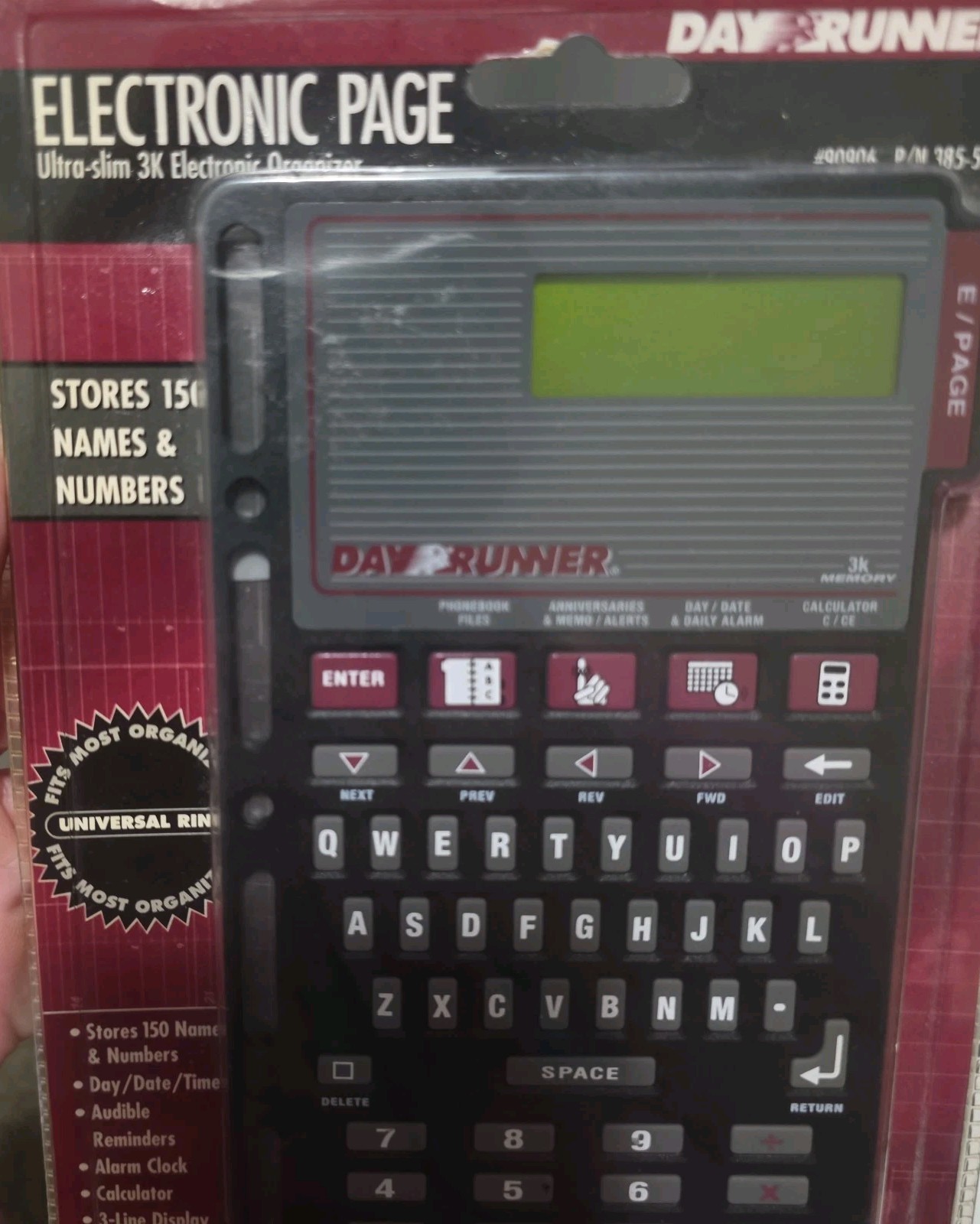 Vtg DAY RUNNER 3K ELECTRONIC ORGANIZER Ultra Slim Planner Page ADDRESSES, ALARM