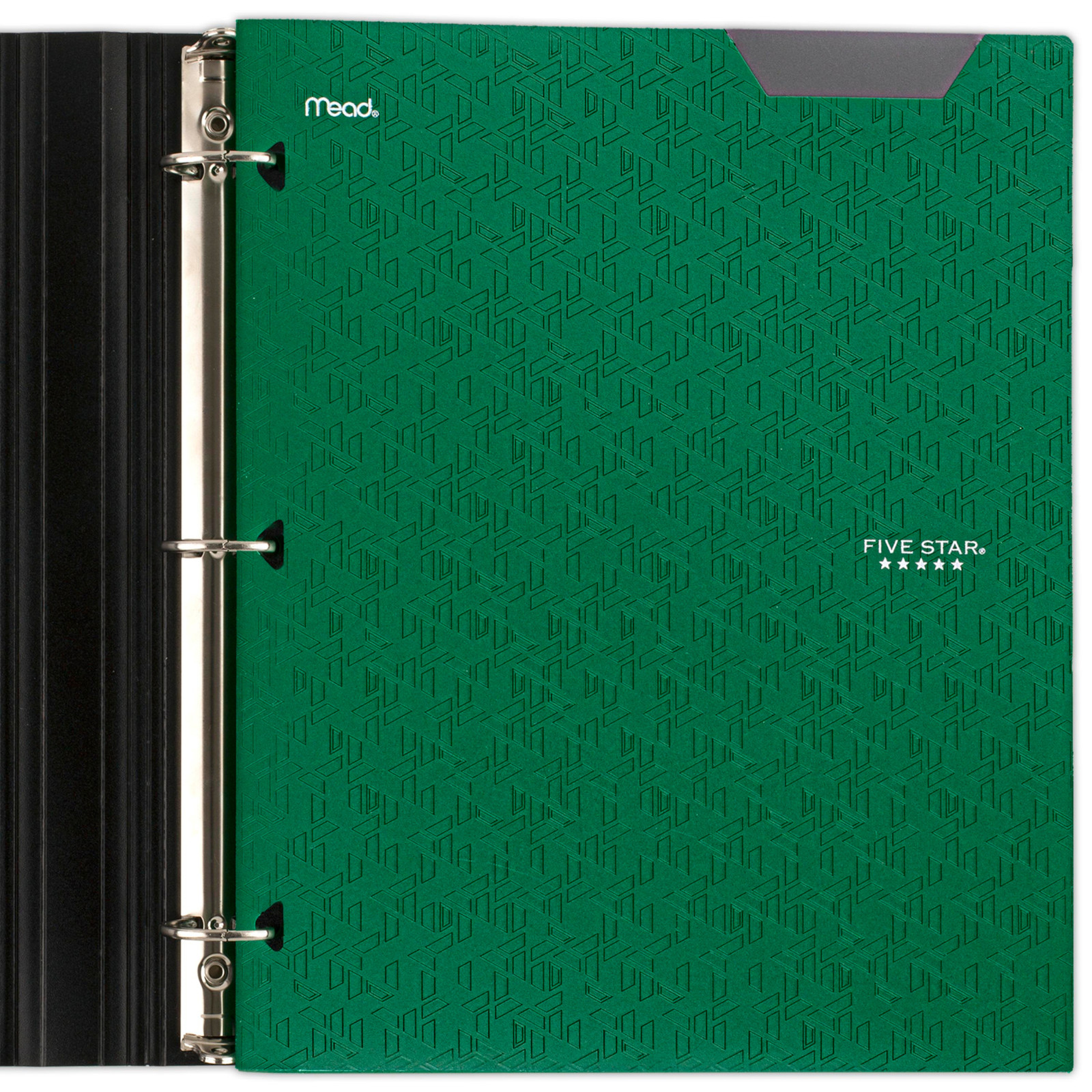Five Star Stay-Put 2-Pocket Plastic Folder: 9 in. x 11 in. (Black)