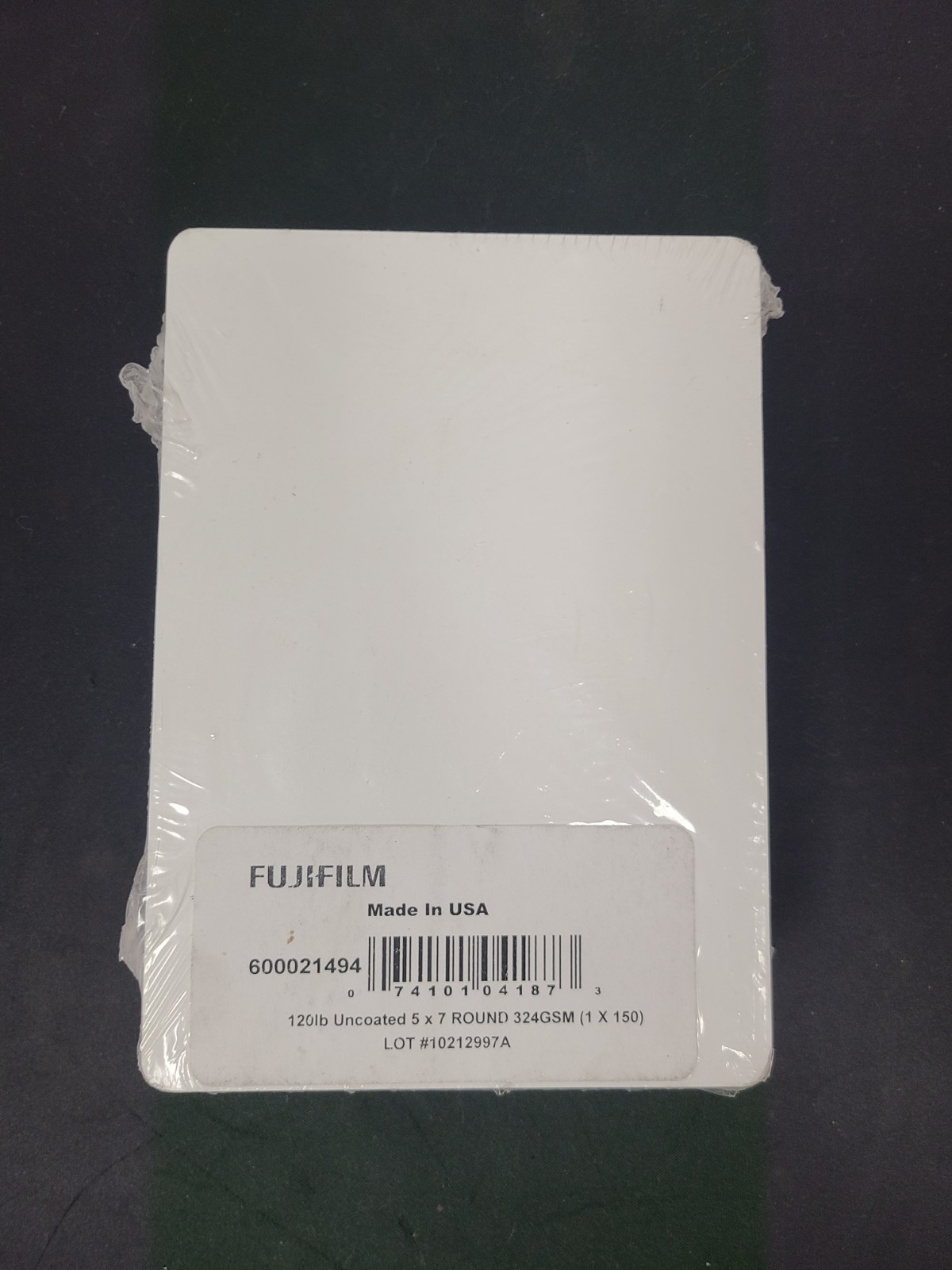 FUJIFILM 120 lb Uncoated 5 x 7 White 324 GSM 150 Sheets Round Corner Card NEW
