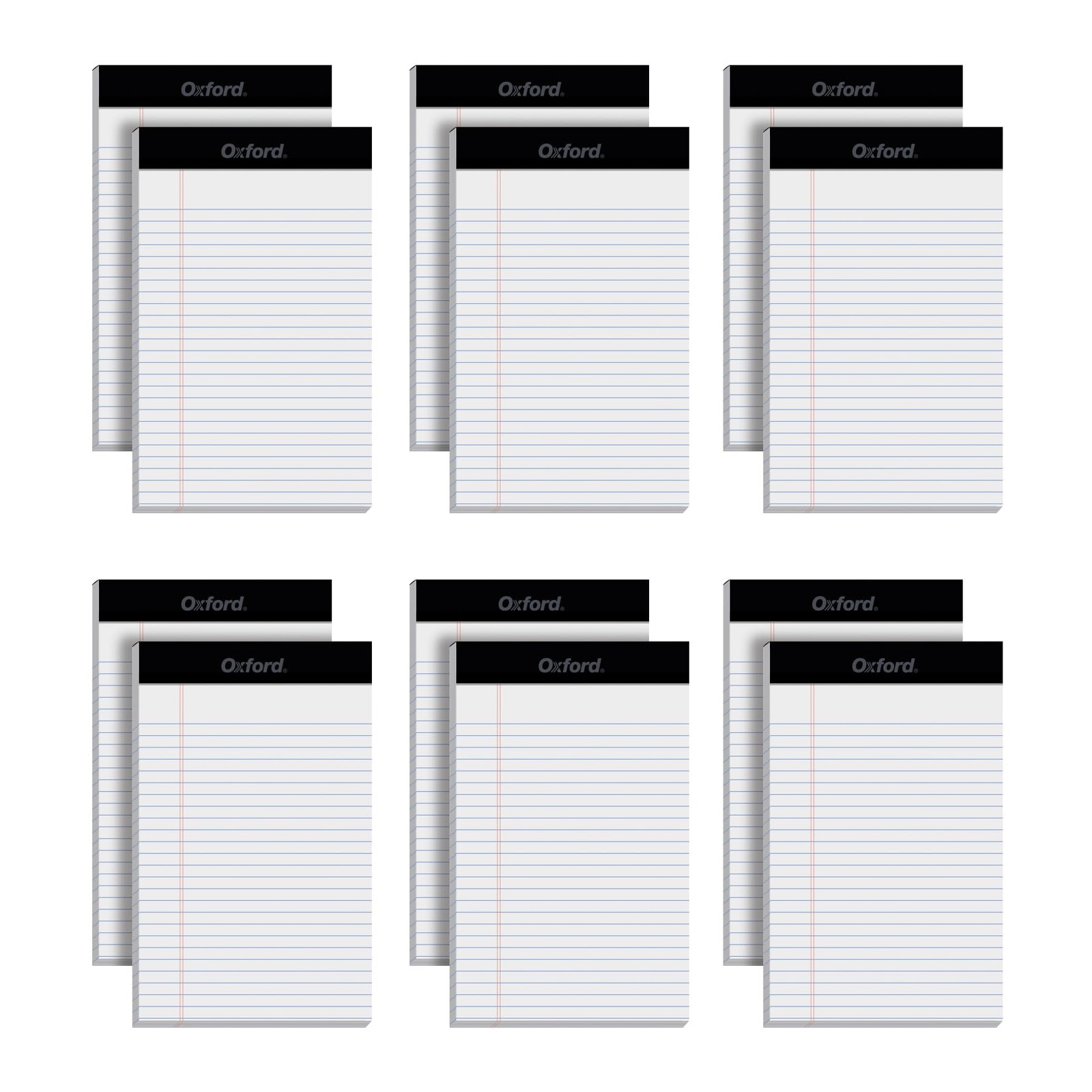 5 x 8 Legal Pads, 12 Pack, Narrow Ruled, White Paper, 50 Sheets Per Writing Pad