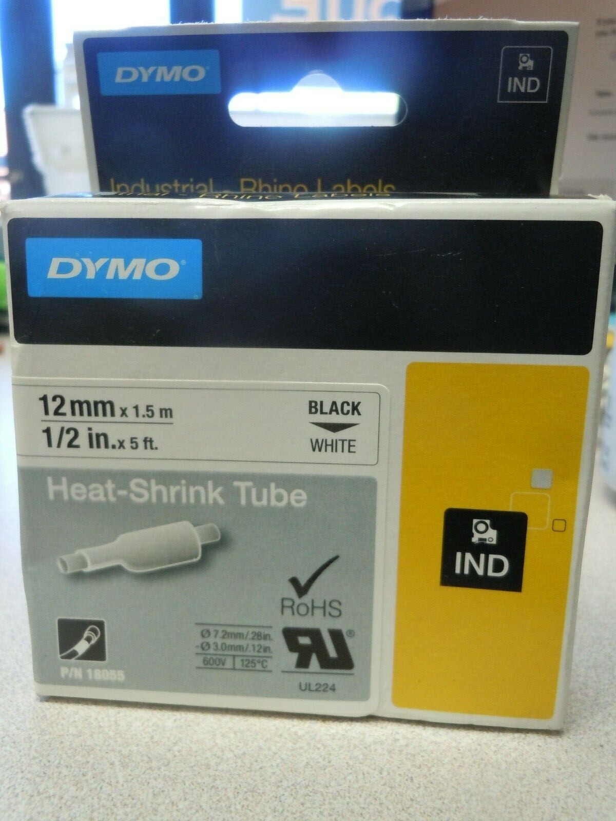 Dymo 18055 Refill Cartridge, Heat Shrink, 1/2″ x 5′