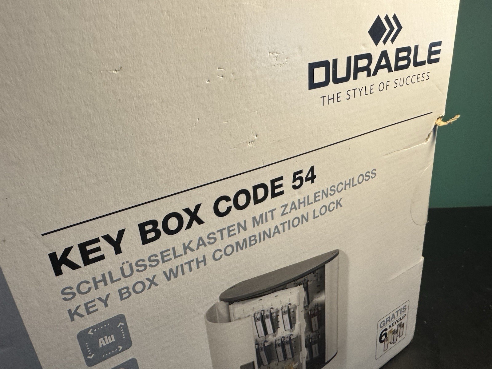 DURABLE Aluminum KEY BOX PLUS 54 w/ Combination Lock & Key Return System