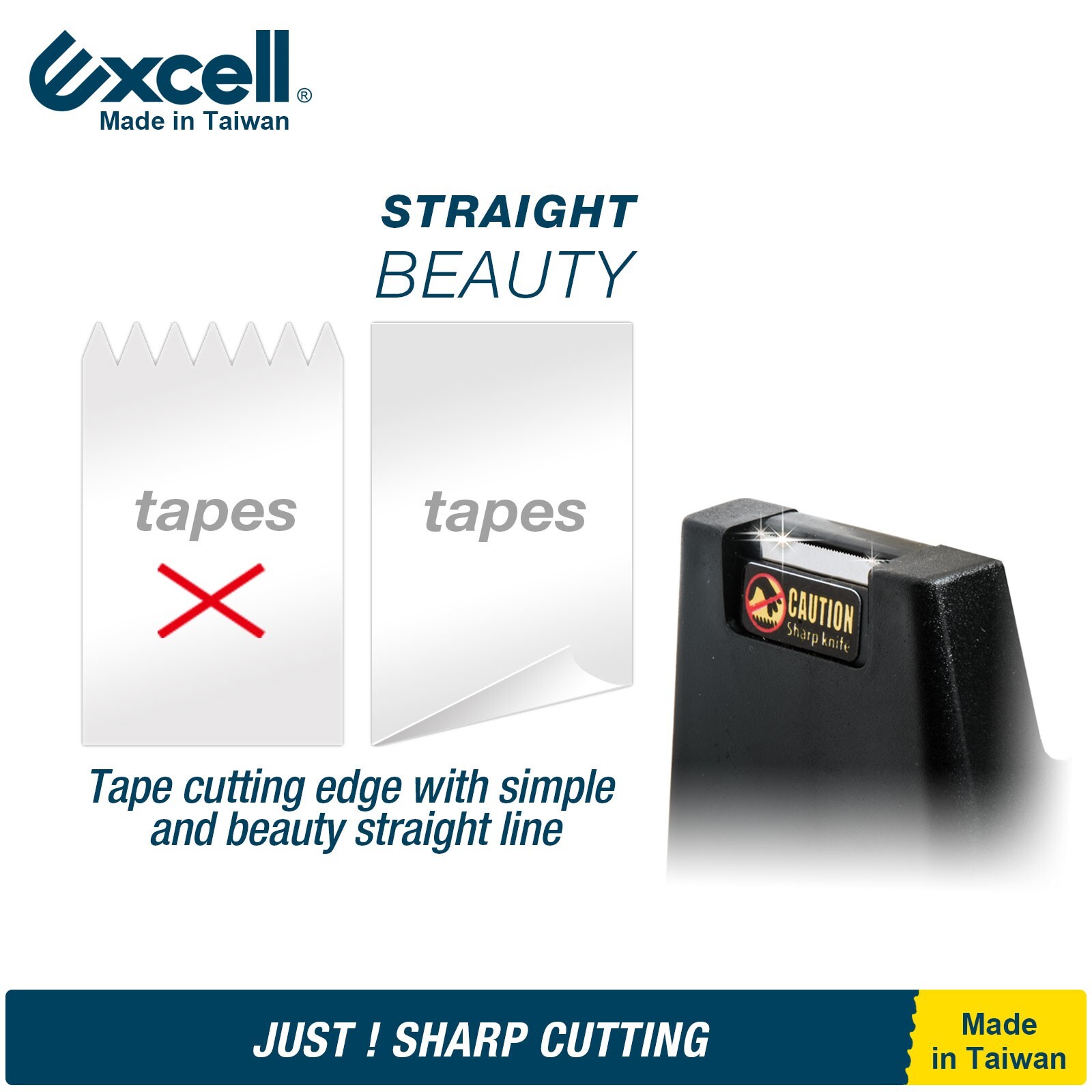 Excell Desk Tape Dispenser 1″ Core 3/4″ Tape, Non-Skid Base for Office, No Tape