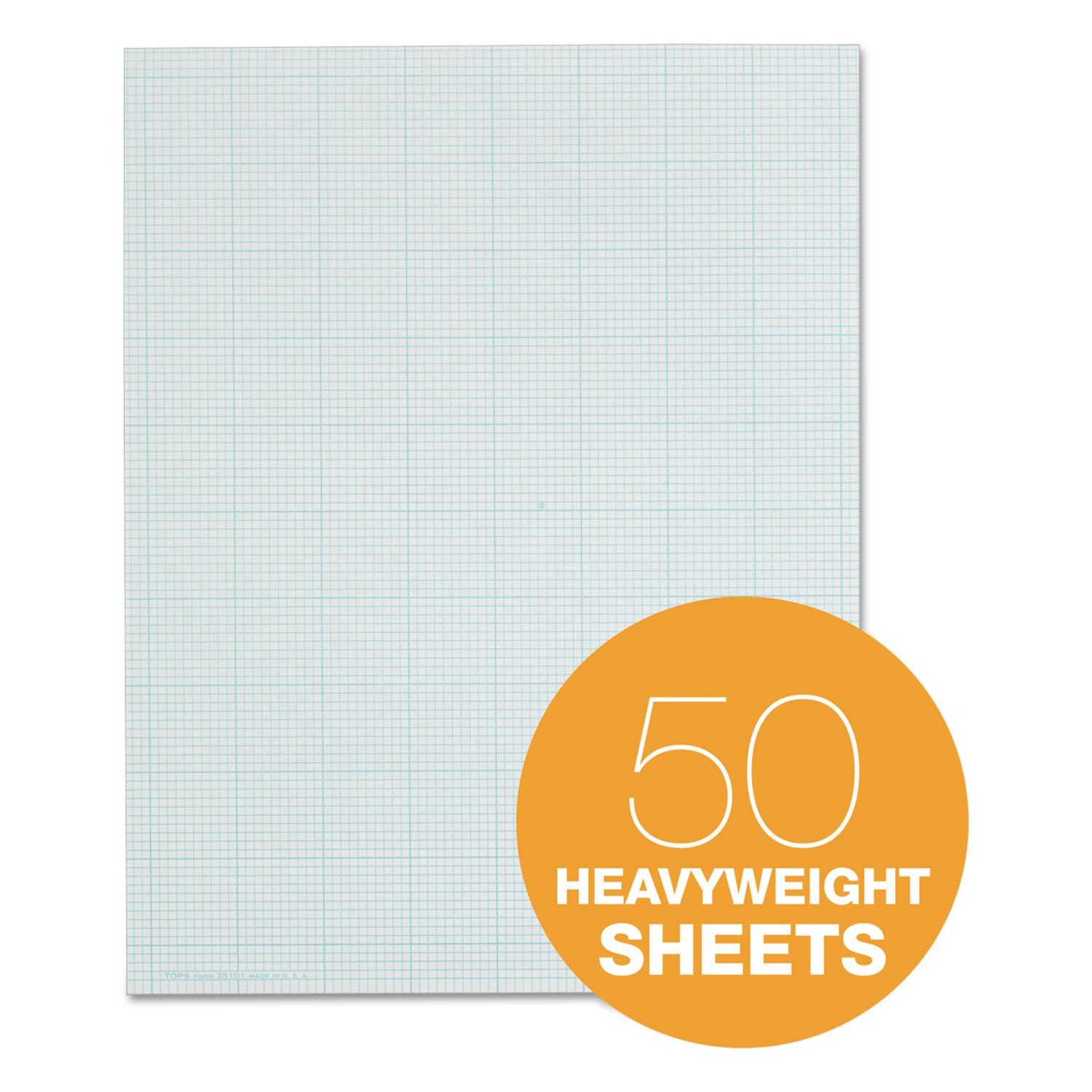 TOPS Cross-Section Pads, 8-1/2″ x 11″, Glue Top, Graph Rule (10 x 10), 50 She