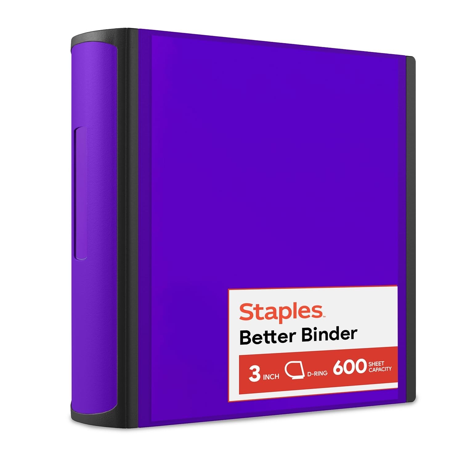 Heavy-Duty 3-Inch D-Ring Binder, Purple – Ideal for School & Office Storage
