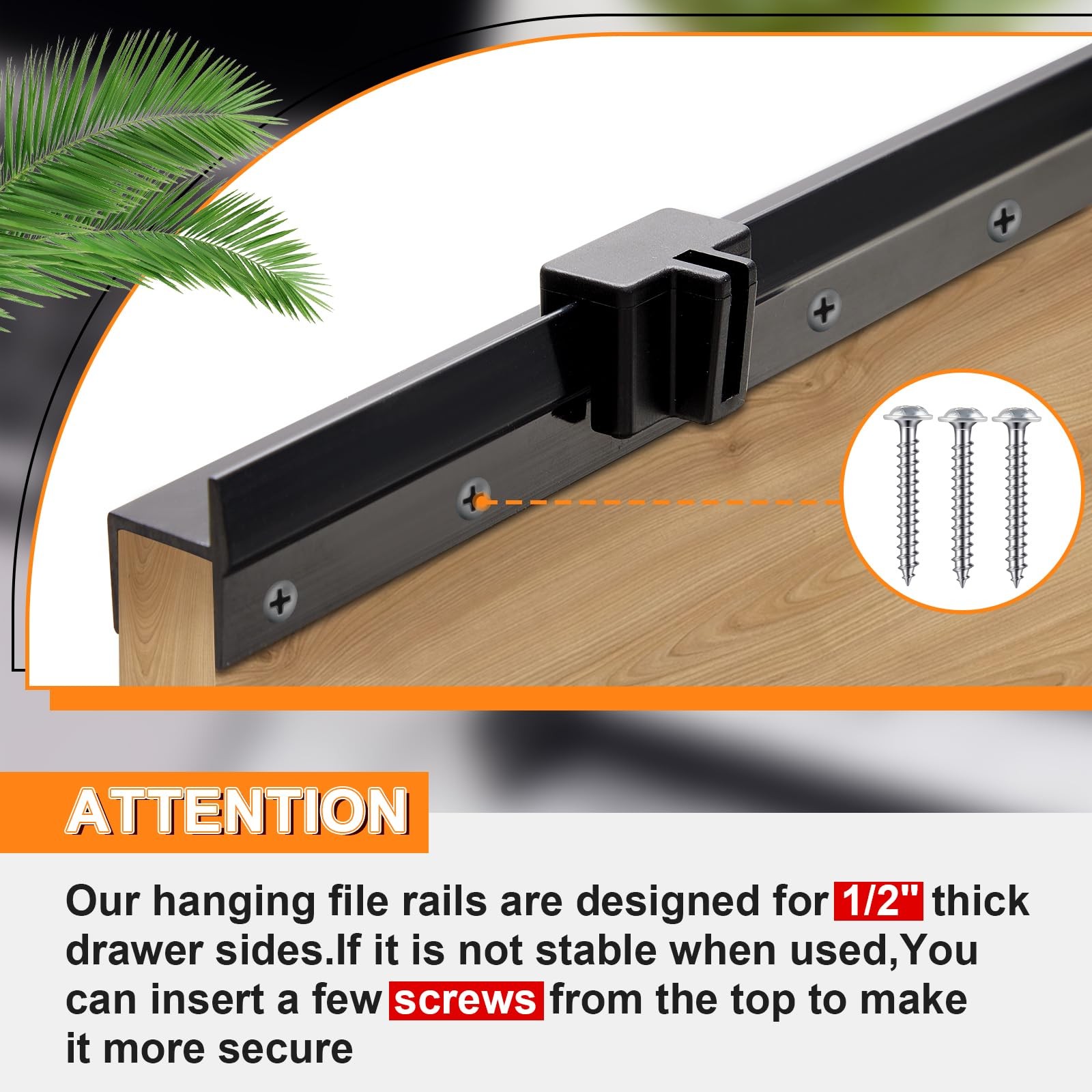 6 Pcs File Cabinet Rails PVC Hanging Black Document Cabinet Rails for Drawer …