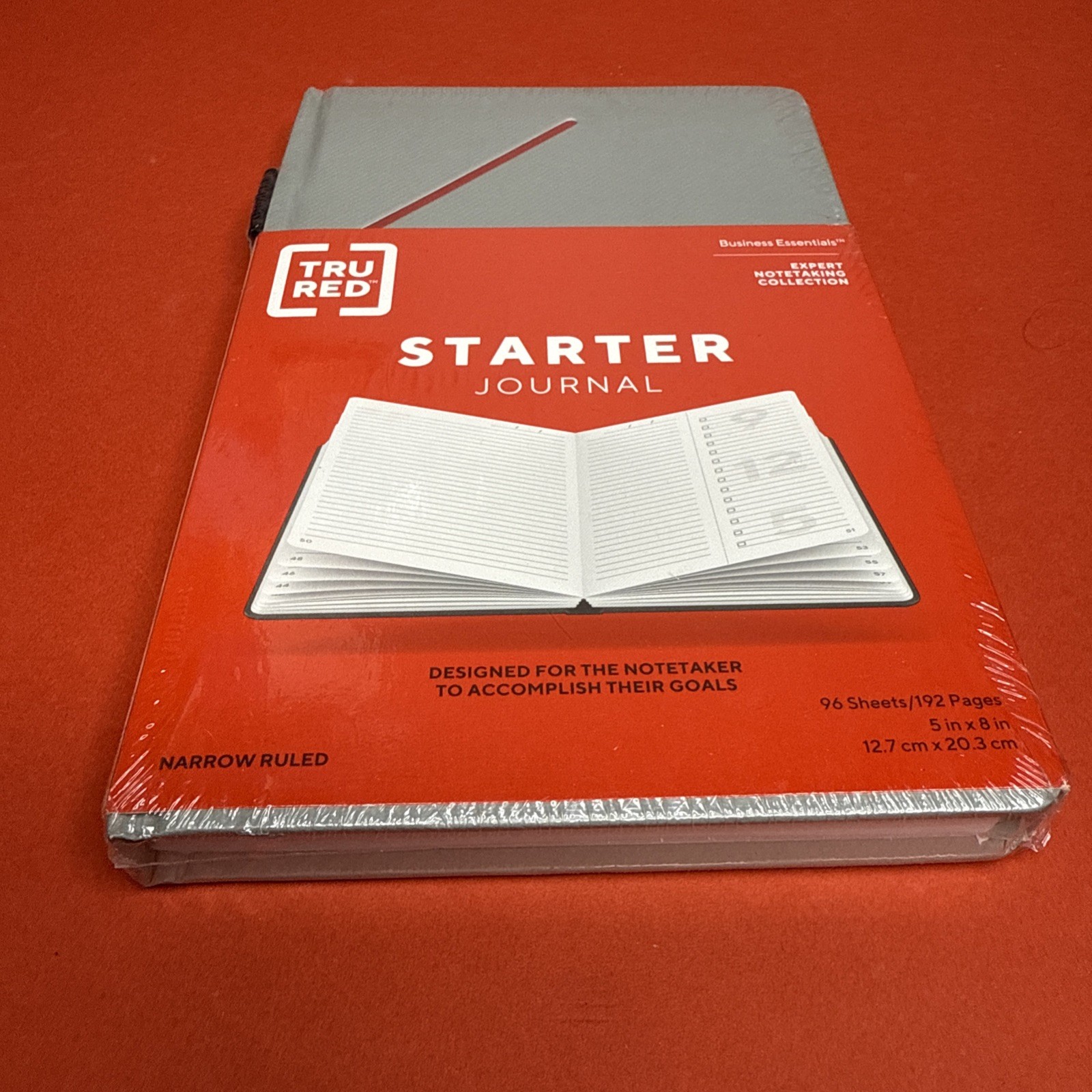 New Tru Red Large Starter Journal, Narrow Rule, Gray Cover, 8 X 10, 192 Pgs