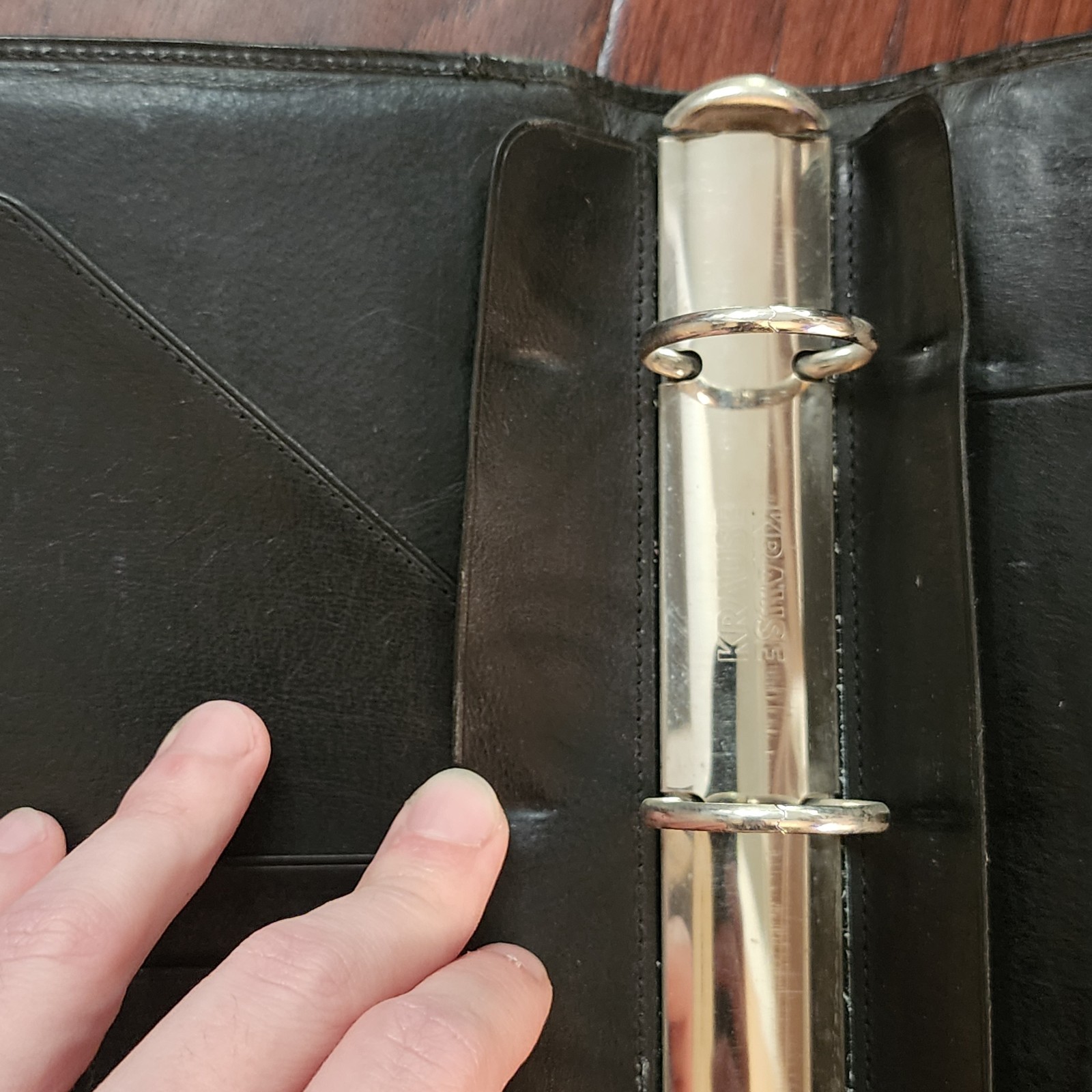 Vintage Coach 7.5″x9.5″ 3-Ring Black Leather Day Planner Binder Organizer UNISEX
