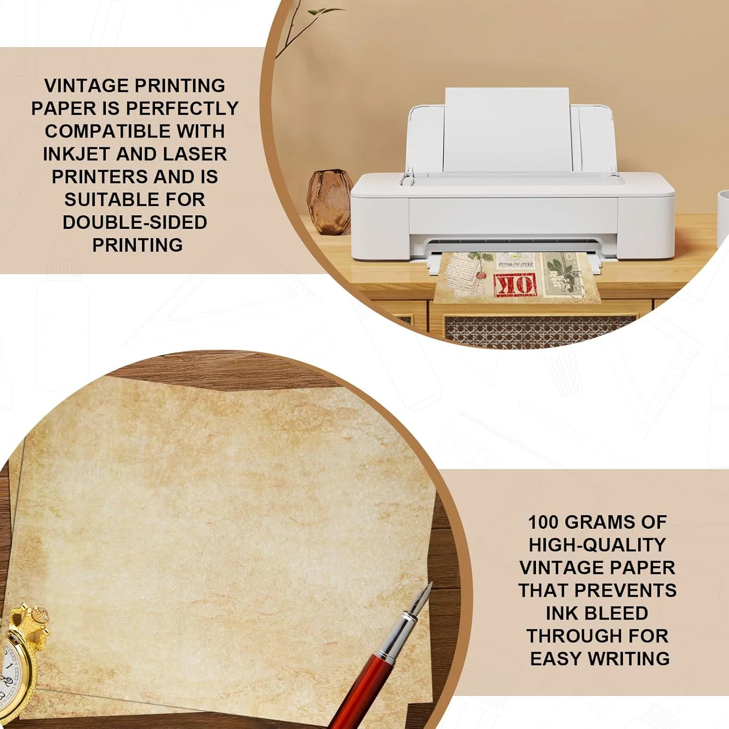 Joyberg 70PCS Vintage Paper 8.5 x 11 in Parchment paper for Writing Letter writi