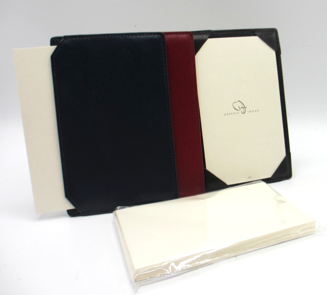 Jotter Leather 3×5″ Personal Pocket Refillable 24 Cards Graphic Image BLACK