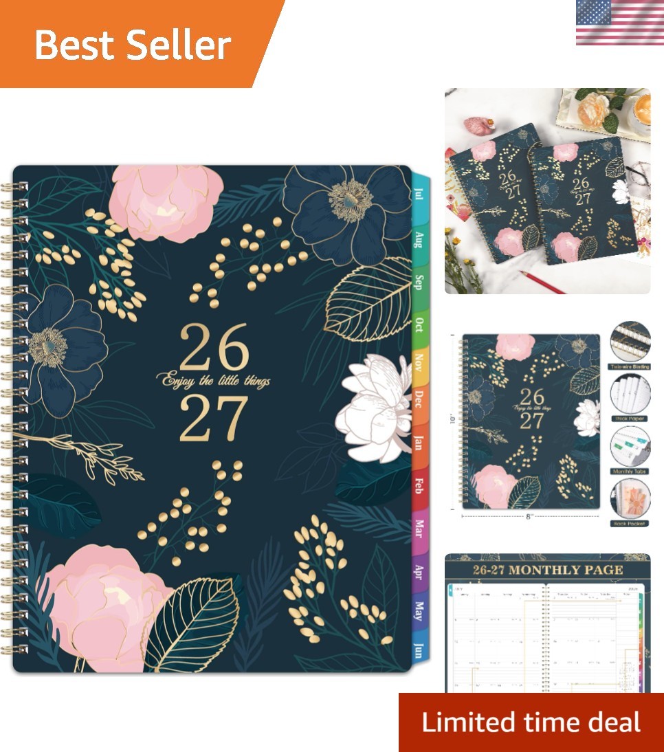 Functional Weekly & Monthly Academic Planner 2026-2027, Fade Resistant, 8” x 10”