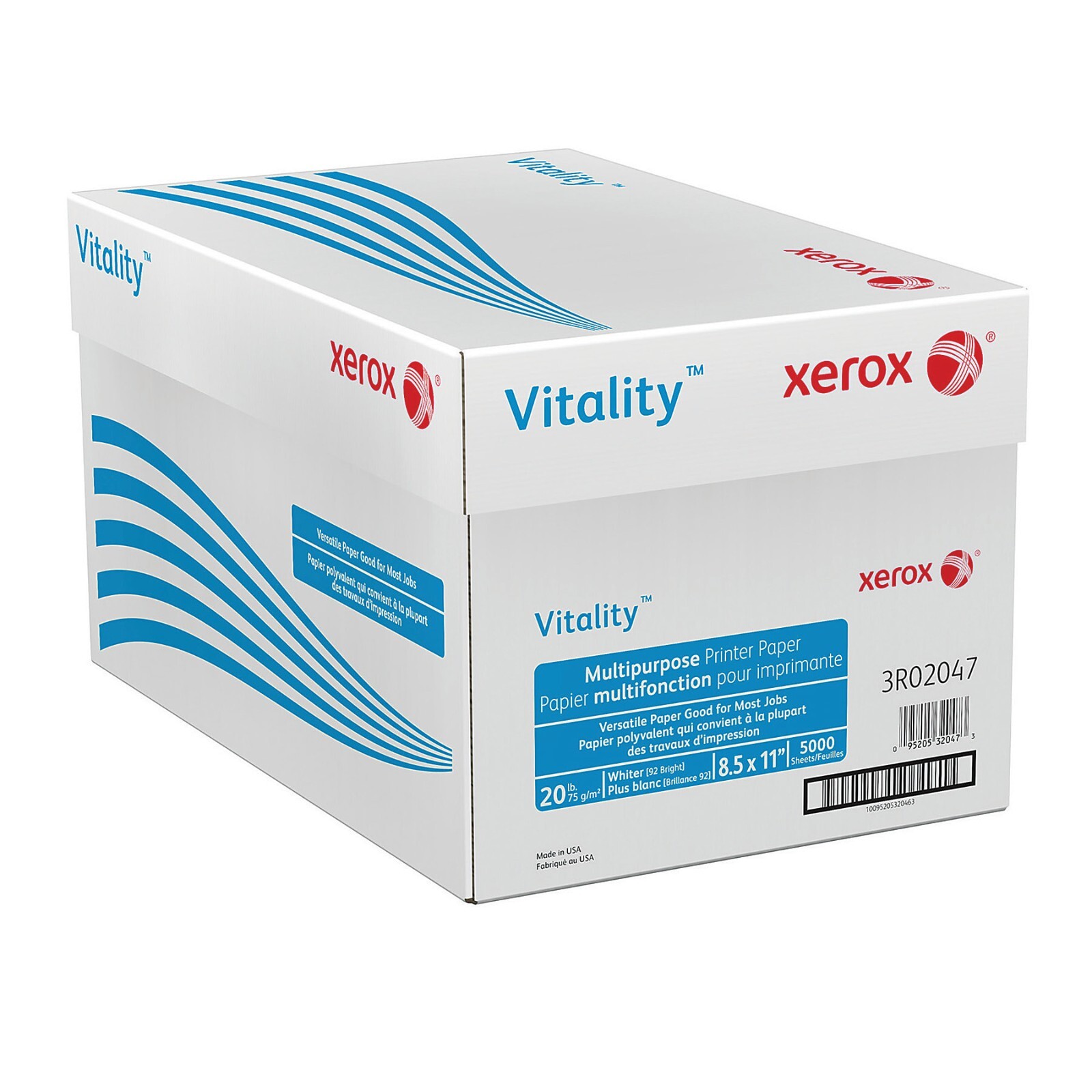 Xerox Vitality 8.5″ x 11″ Multi-use Printer Copy Paper 20 lbs 92 Brightness 5000