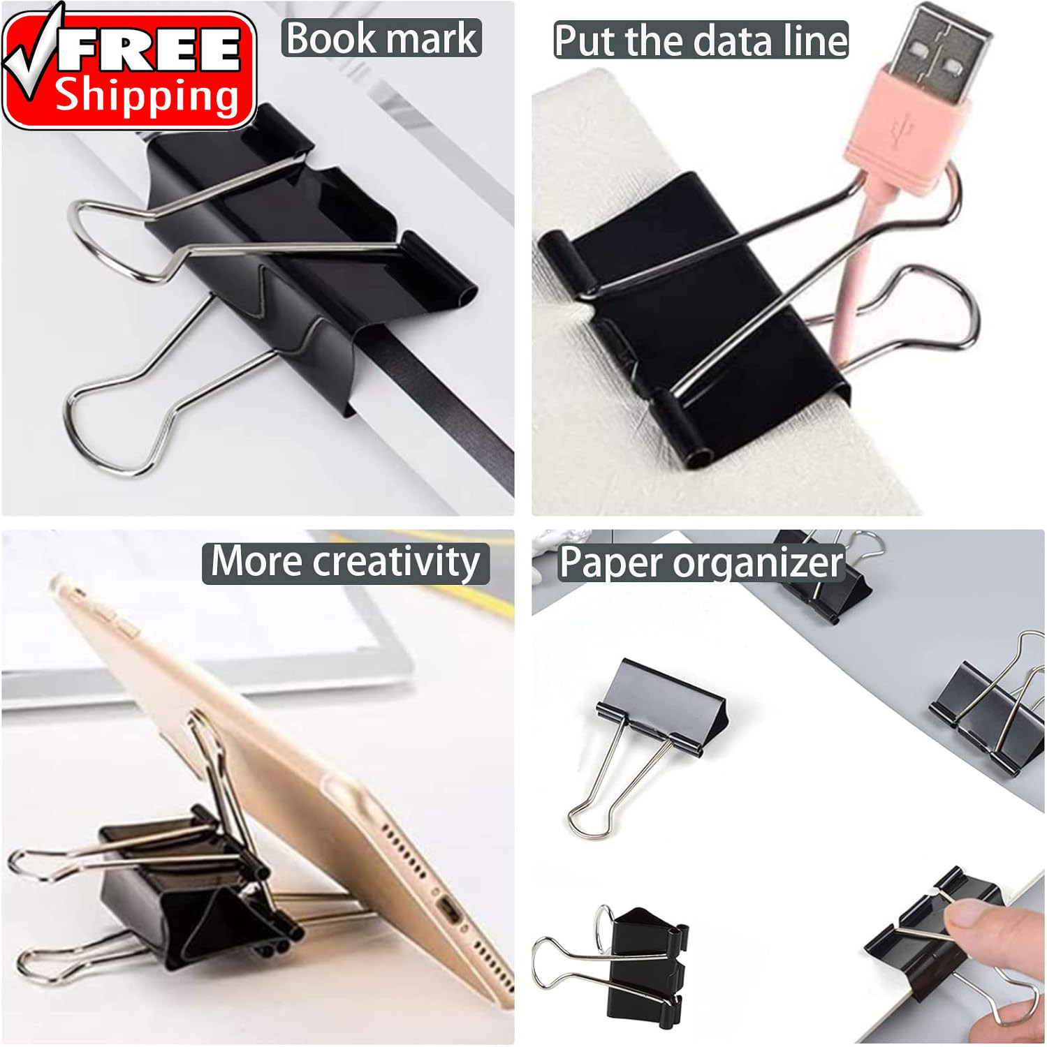 Extra Large Binder Clips 2.4 Inch (36 Pack), Upgrade Giant Binder Clips Big Pape