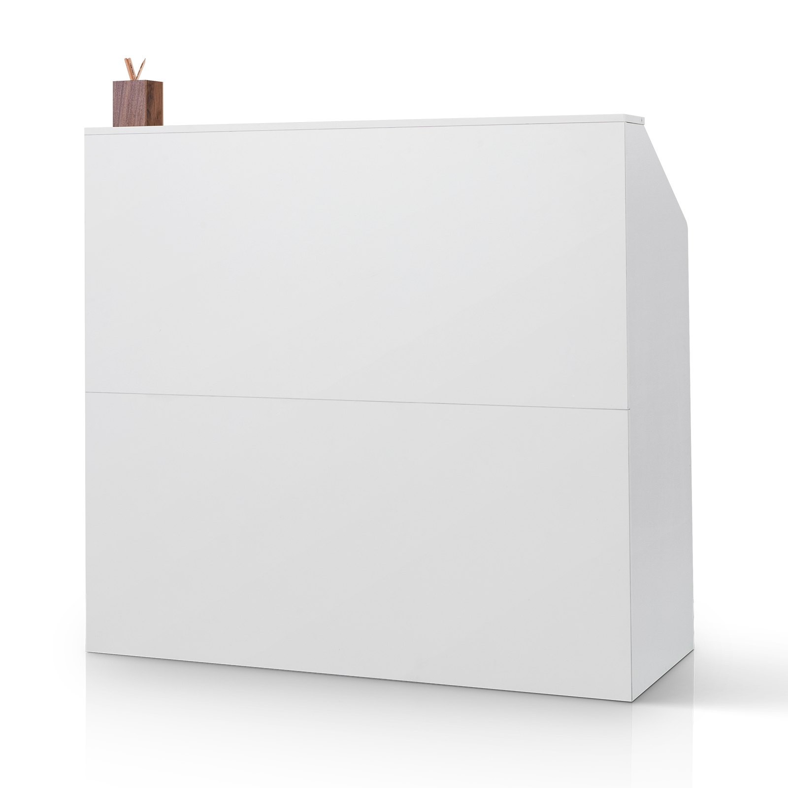 Reception Desk, 46 Inch Rectangular Front Counter Table, Office Reception Desk,