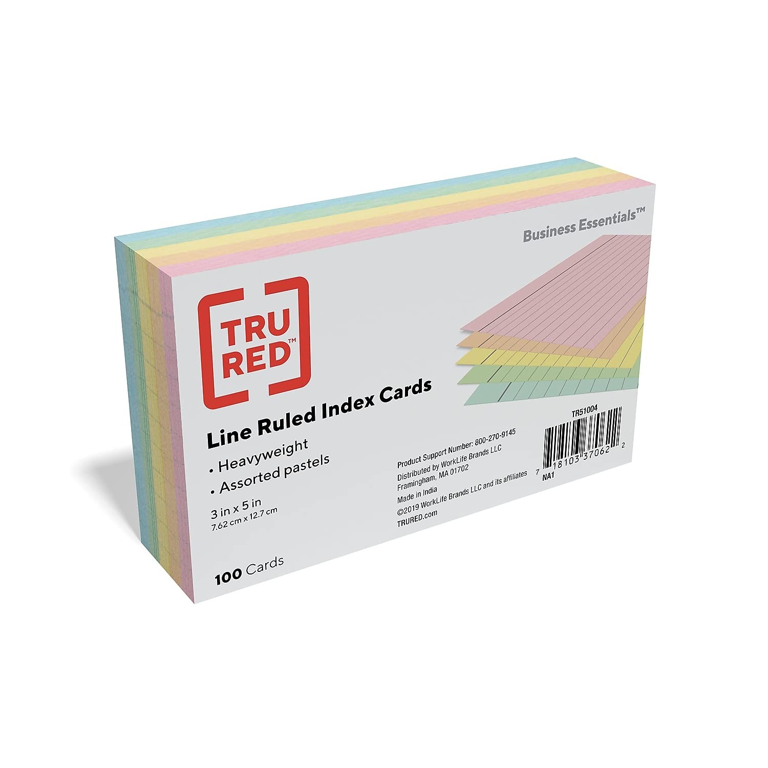 Oxford Extreme Index Cards, 3 x 5 Inches, Assorted Colors, 100 per pack (04736)