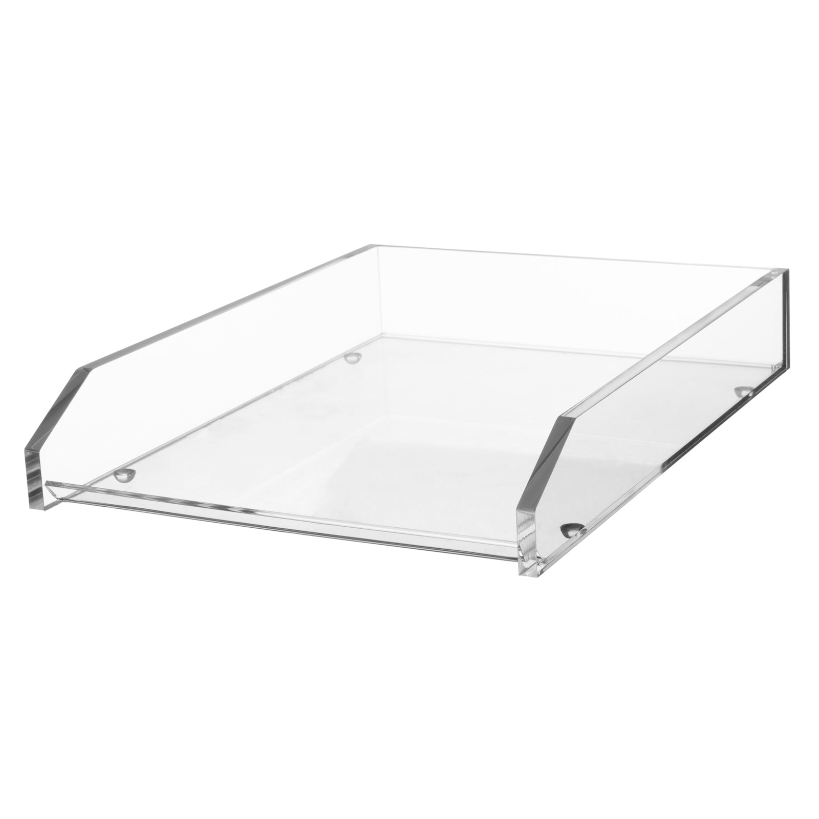 Clear Acrylic Large Letter Tray, Stackable Desk Organizer, Front Loading, 10….