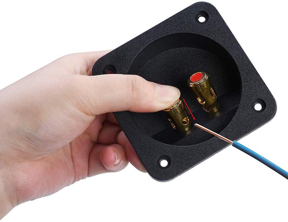 3.1 Square Double Binding Gold Plate Push Spring Loaded Jacks Connector Speaker