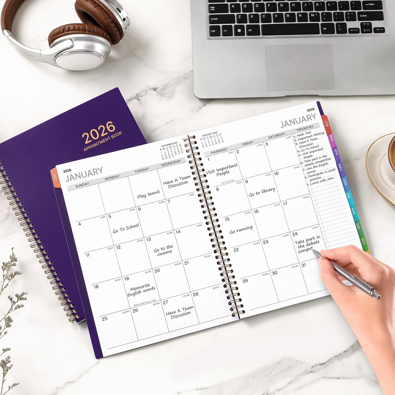 2026 Appointment Book/Planner – 8.2″ x 11″, Daily Planner 2026 from Jan. 202