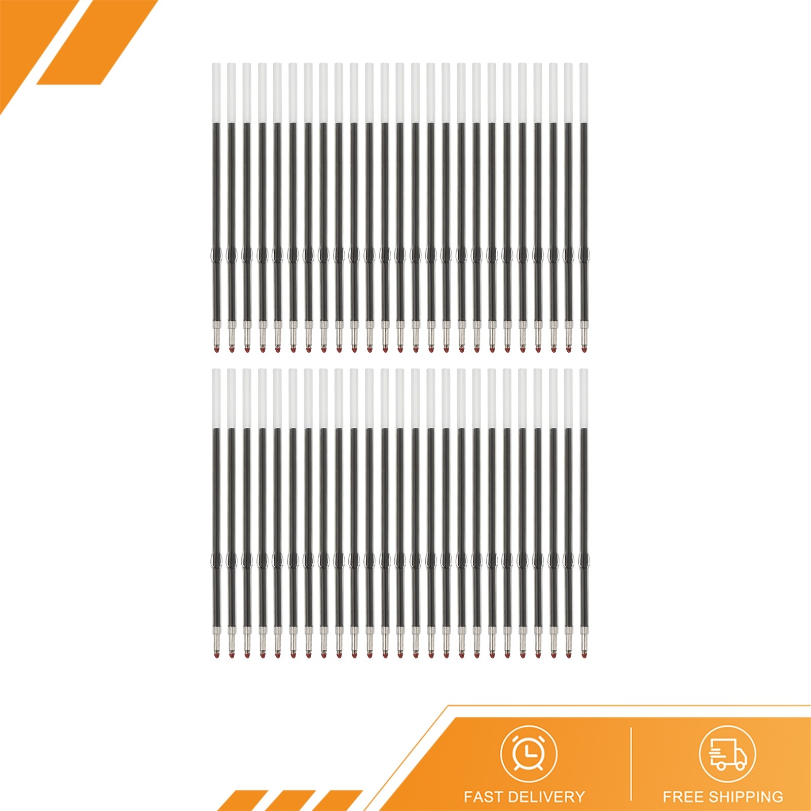 50 Pack Retractable Ballpoint Pen Refills 1.0 mm Black Ink Medium Point Refill