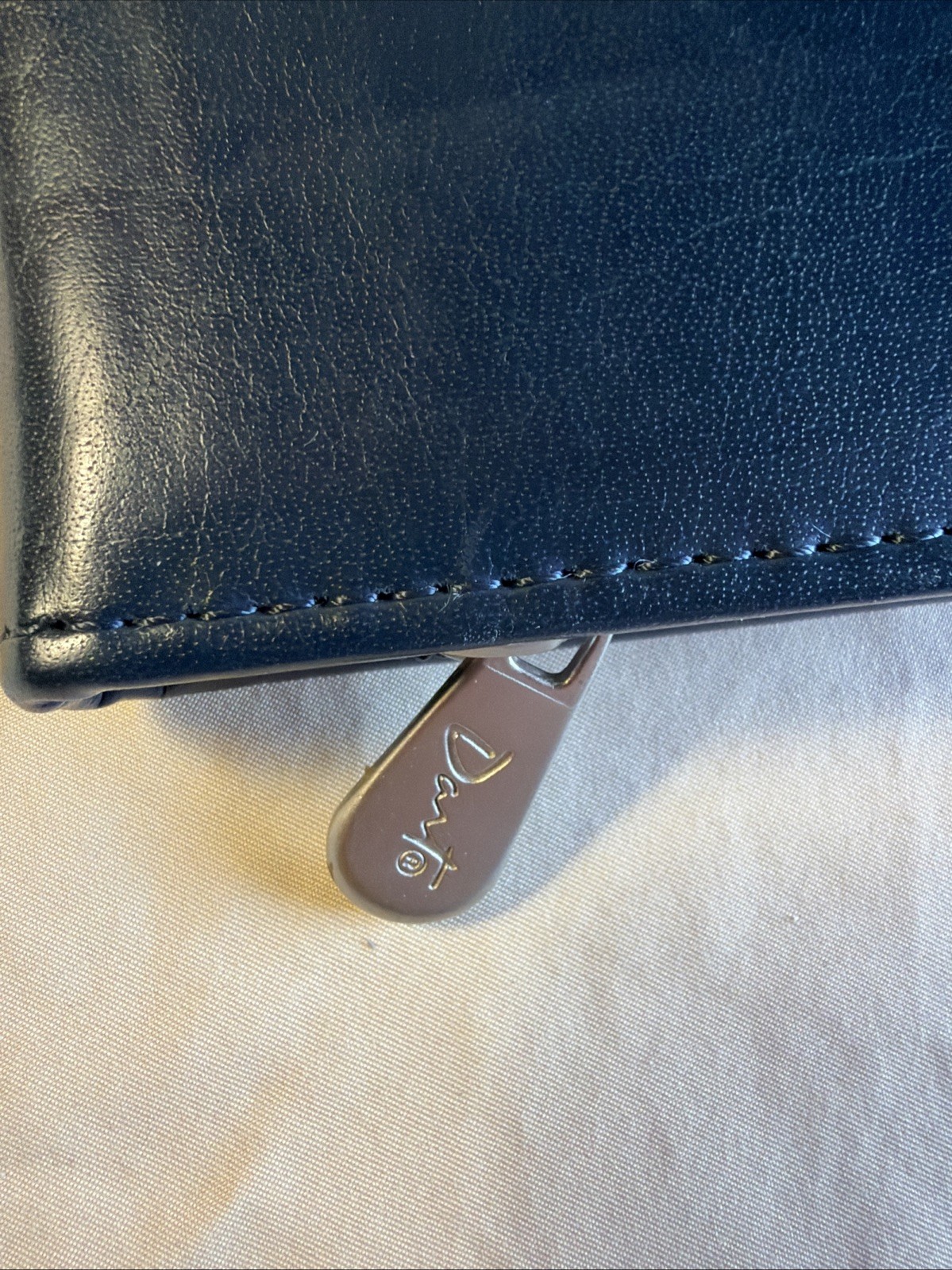 Dart Zippered Leather Notepad Cover A5 Navy Blue 6.25×9.25 Planner Case