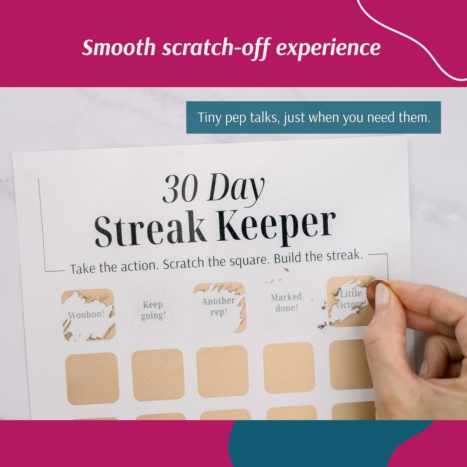 Daily Habit Tracker for Women – 30-Day Goal & Productivity Chart with Scratch-
