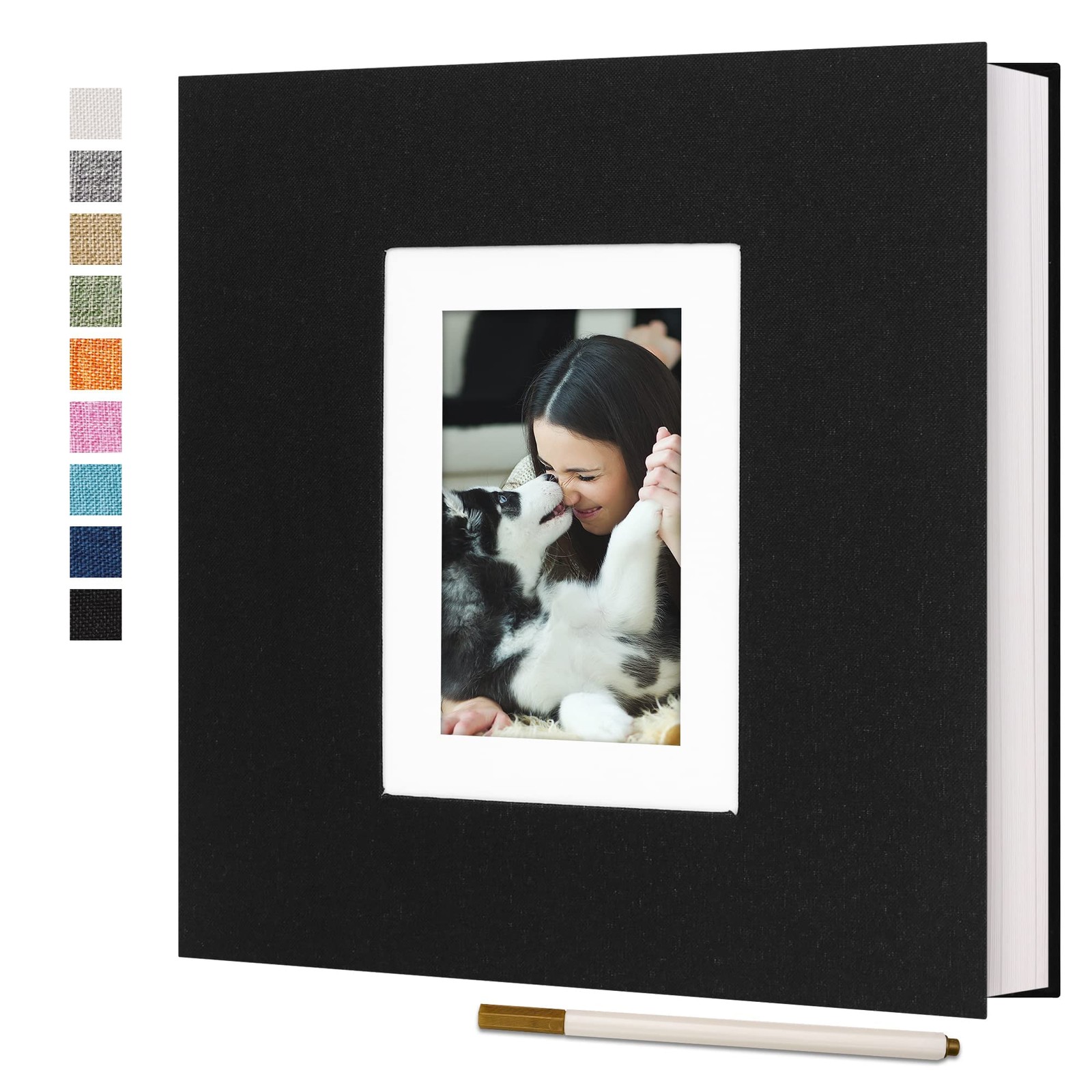 Vienrose Photo Album Self Adhesive for 2×3 4×6 5×7 11″x10.8″ 40 Pages, Black