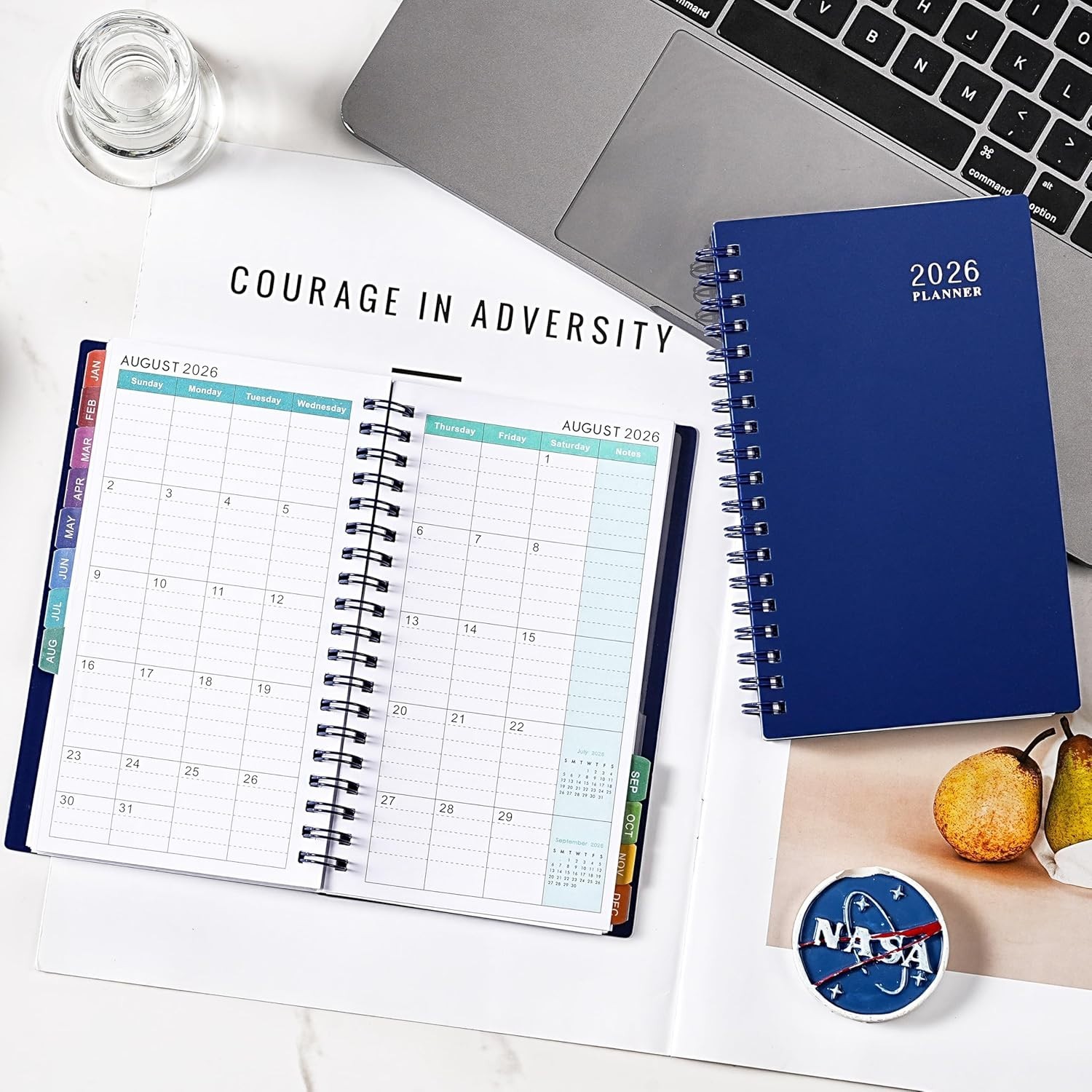 Navy Blue 2026 Pocket Planner with Weekly & Monthly Layout – On-the-Go Essential