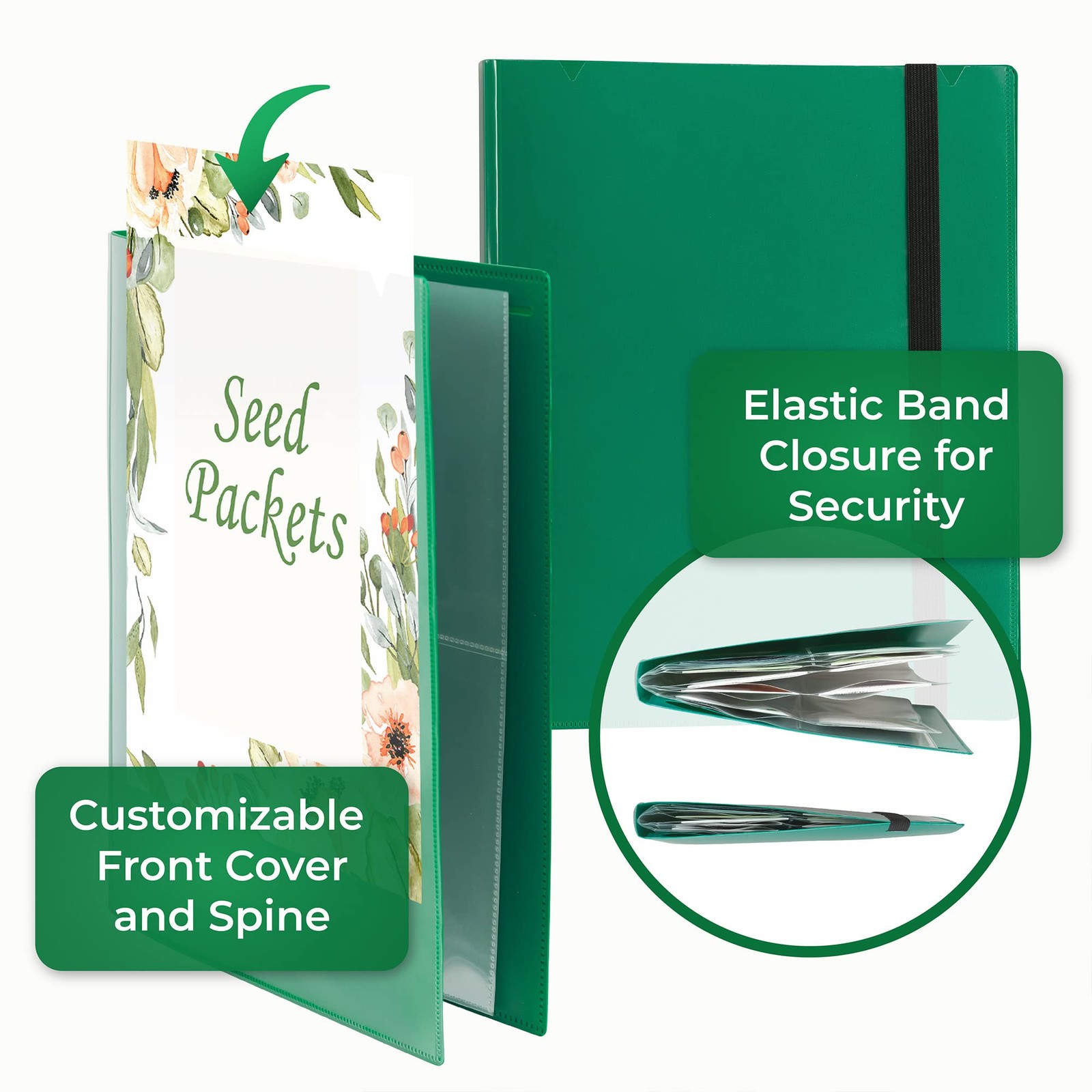 Seed Organizer Reusable Garden Storage Planner Holds 64 Packets 32 Pocket