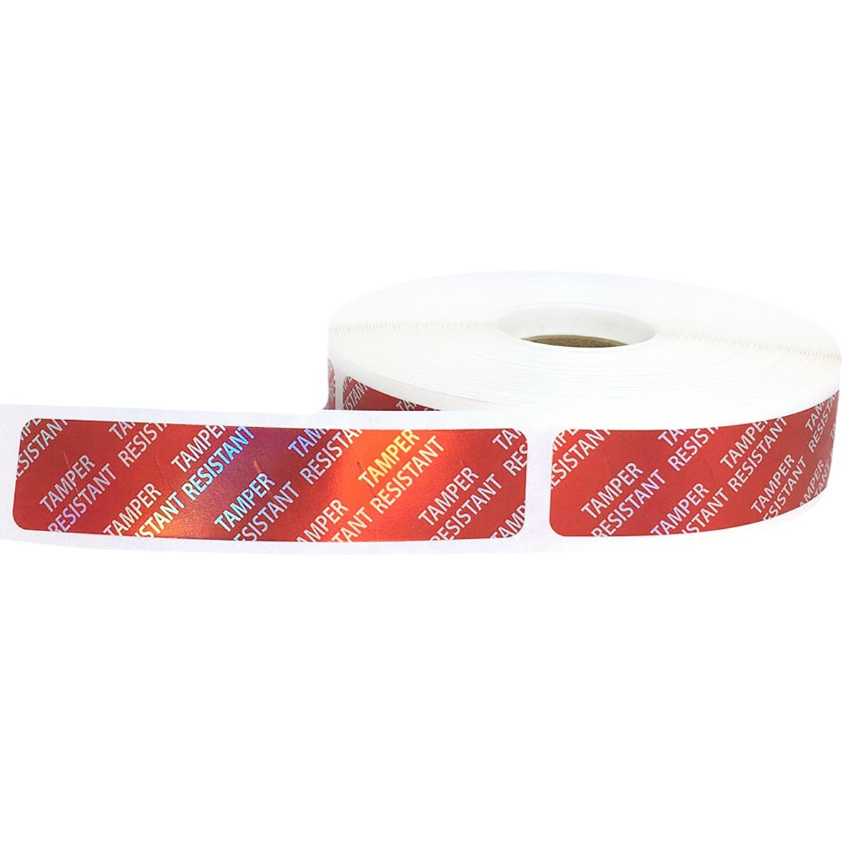 Red Tamper Resistant Evident Labels | 0.75″ x 3.5″ Inch Rectangle | 500 Pack