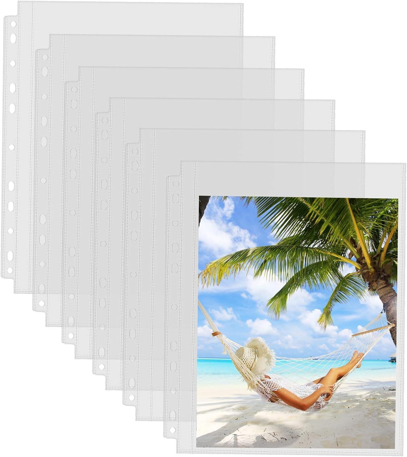 30 Count 8.5×11 Photo Protector Sleeves Heavy Duty Clear Archival 3 Ring Binder