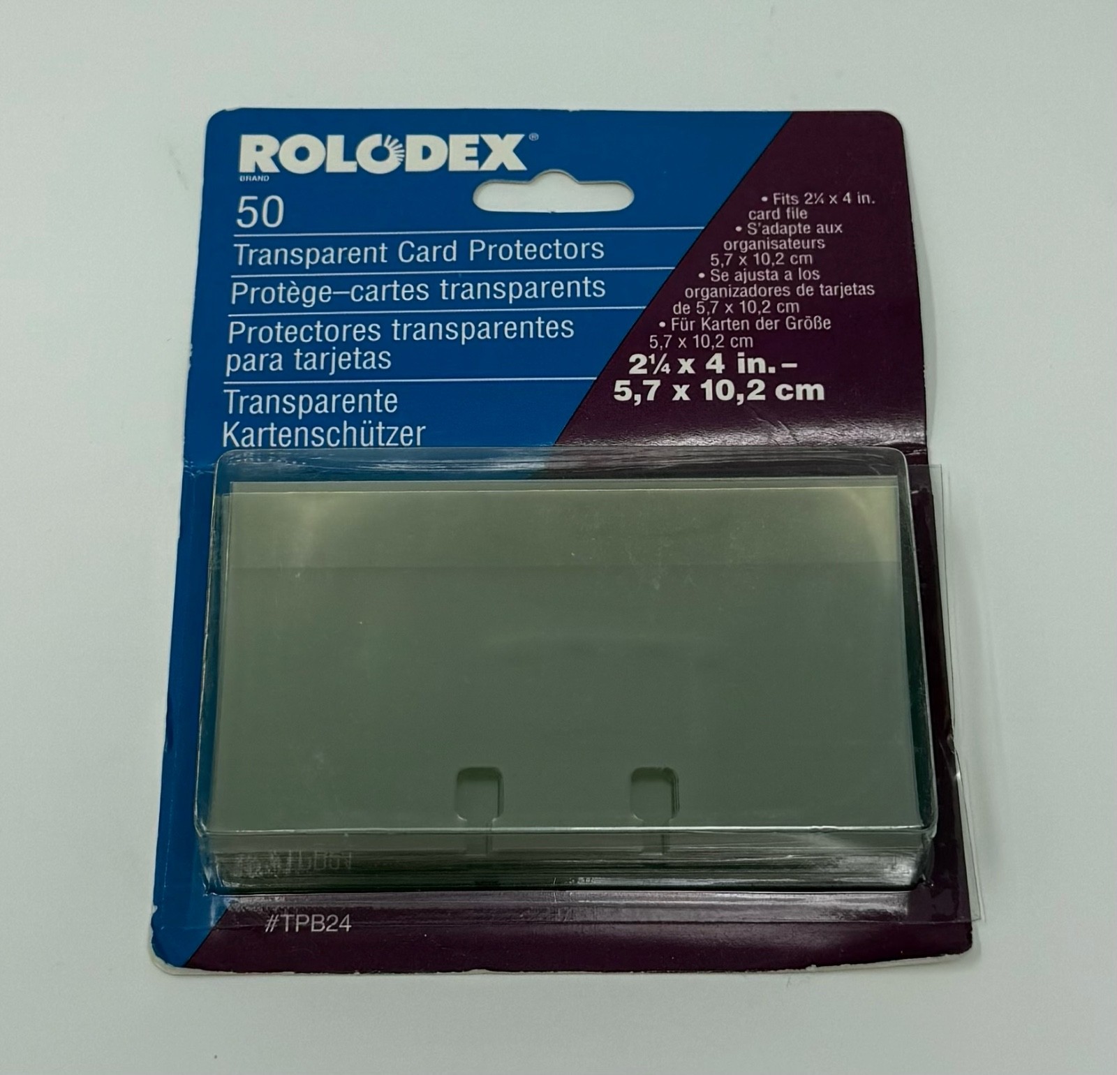 NEW – Rolodex 50 Transparent Card Protectors – 2.25 x 4 inches