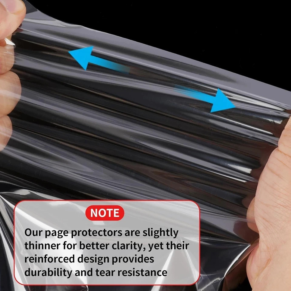 100 Pack Clear Sheet Protectors, 8.5 x 11 inch Page Protectors for 3 Ring Binder