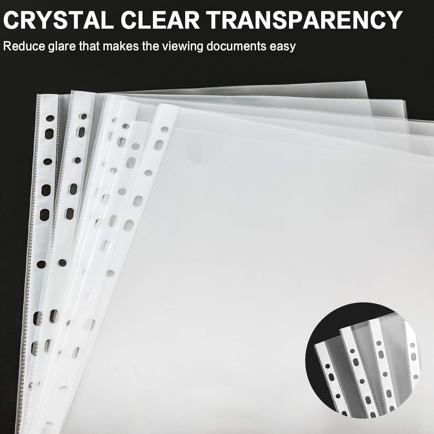Sheet Protectors, 400 Pack Clear Heavy Duty Plastic Page Protectors Sheet Reinf