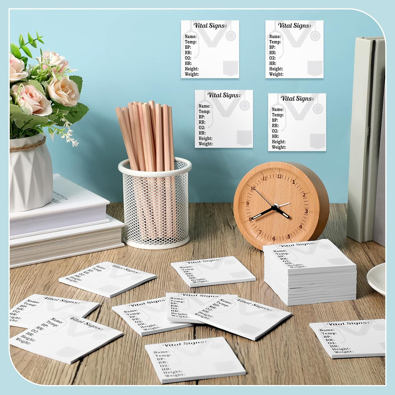 24 Pads 720 Sheets Nurse Sticky Notes for Vital Signs Nurses Week Gifts Daily Mo