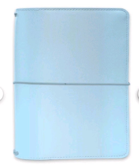 Carpe Diem Traveler’s Notebook Holder Planner Passport Case Sky Blue Cover New