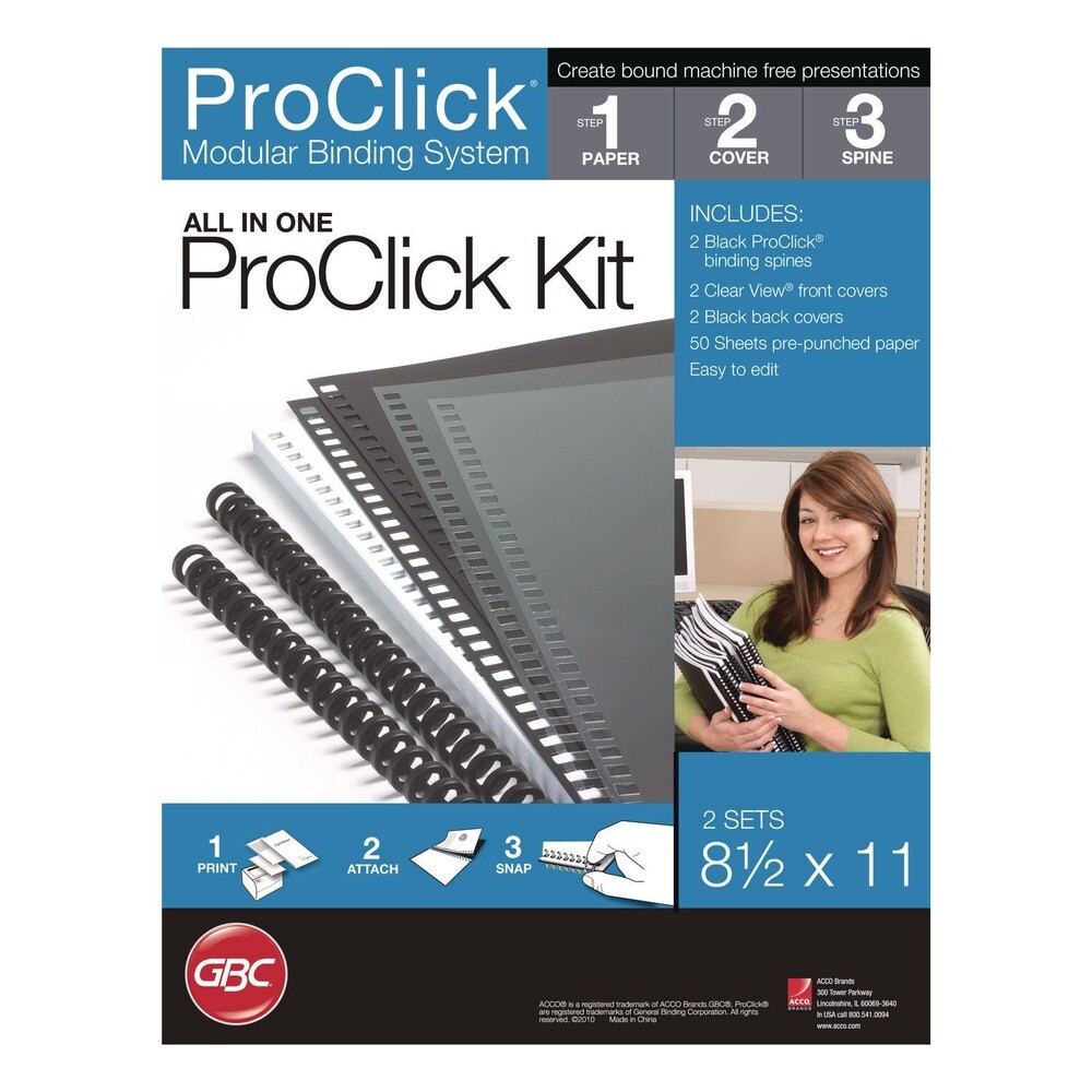 GBC 2515665 5/16″ Cap Instant Report Kit – Clr/Blk Cover/Black Spine (2/PK) New