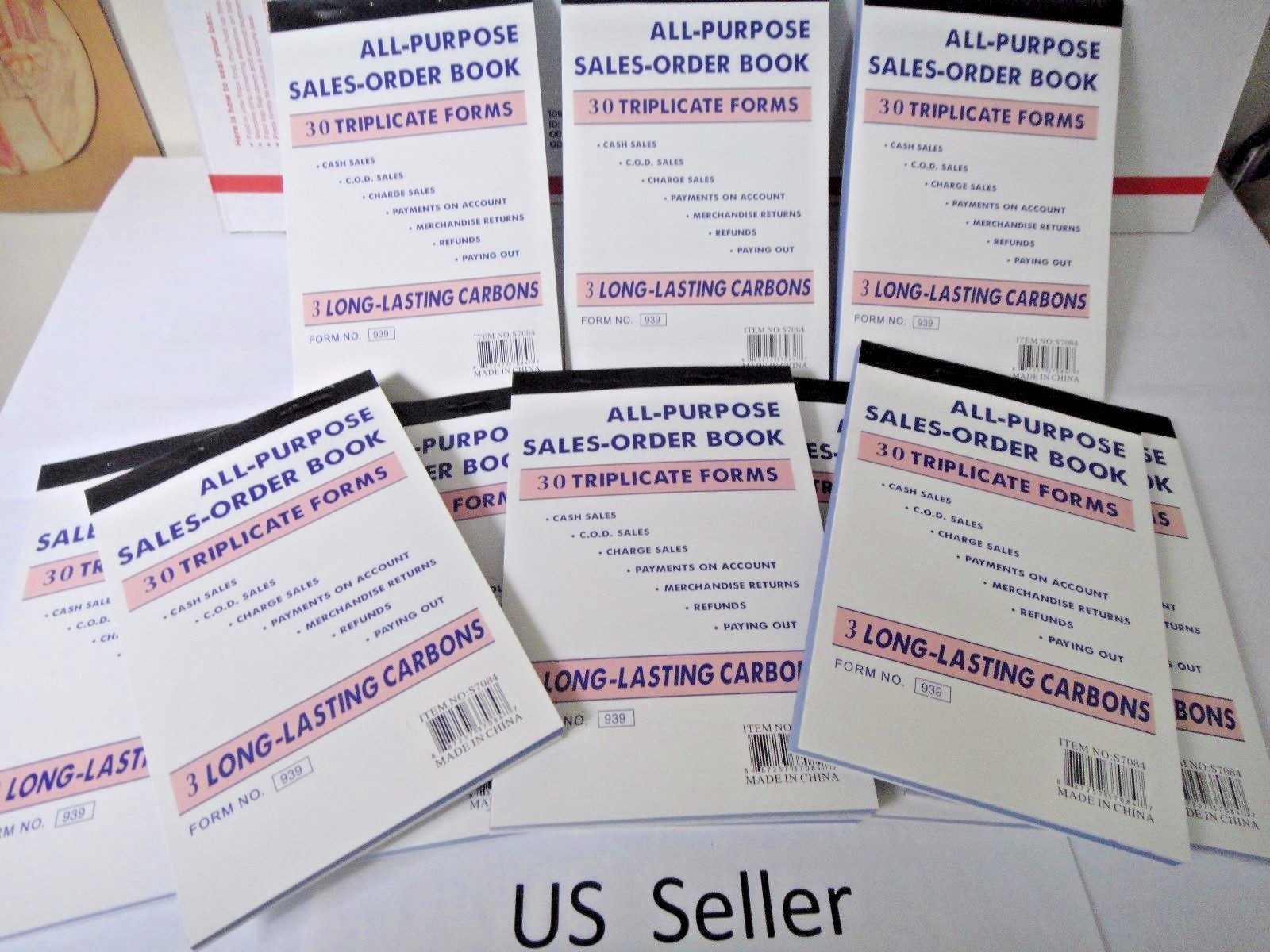 3 Part Sales Order Books Receipt Triplicate forms 30 sets Invoice US Seller
