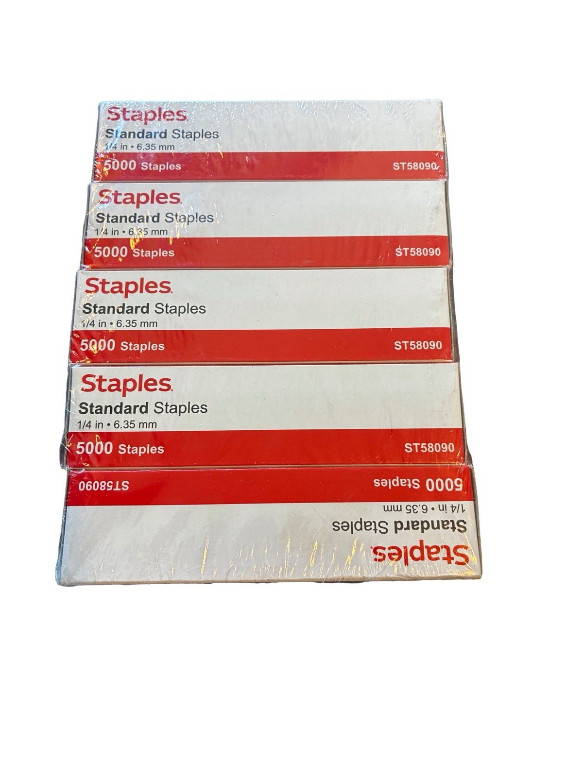Staples Standard 1/4” 25,000 Count Bulk Pack (5 Boxes 5,000 Each) ST58092 New