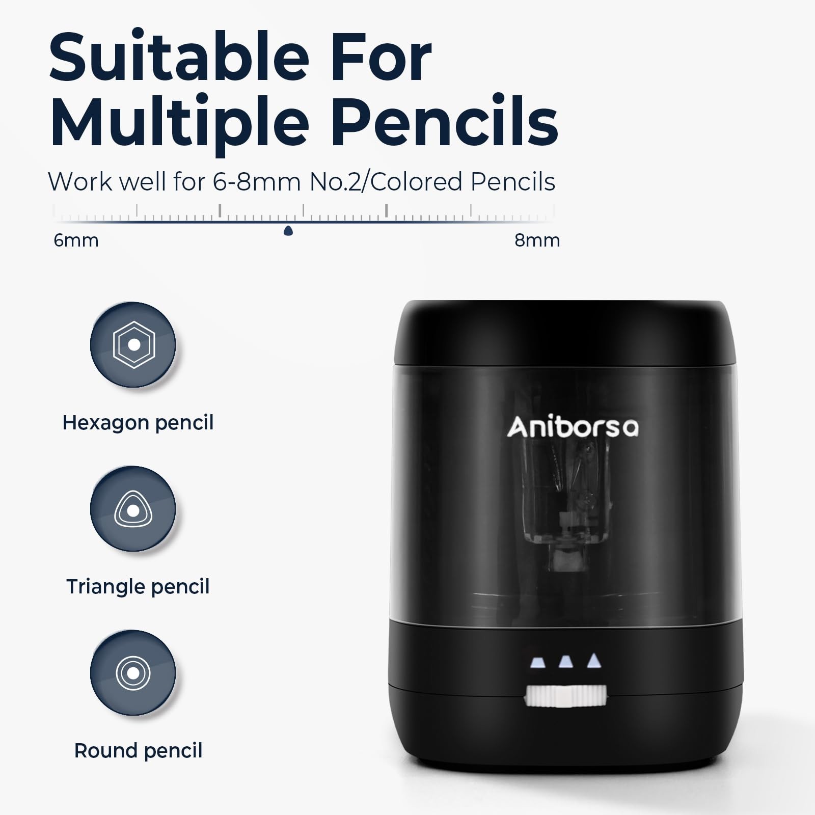Electric Pencil Sharpener, USB & Battery Operated, Adjustable Nibs, Automatic…