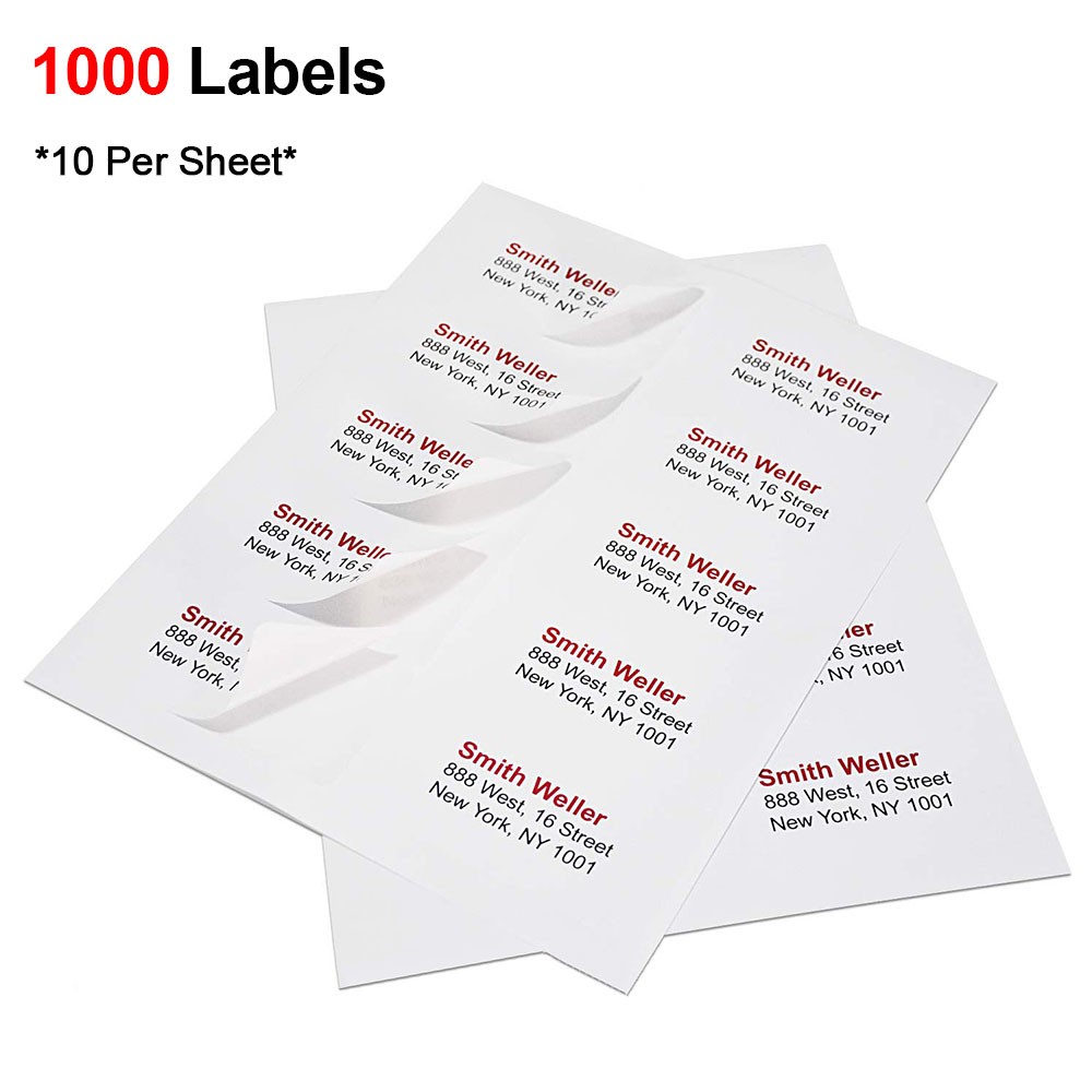1000 Count Blank Address Shipping Labels 100 Sheets 2″ x 4″ 10-UP 10 Per Sheet