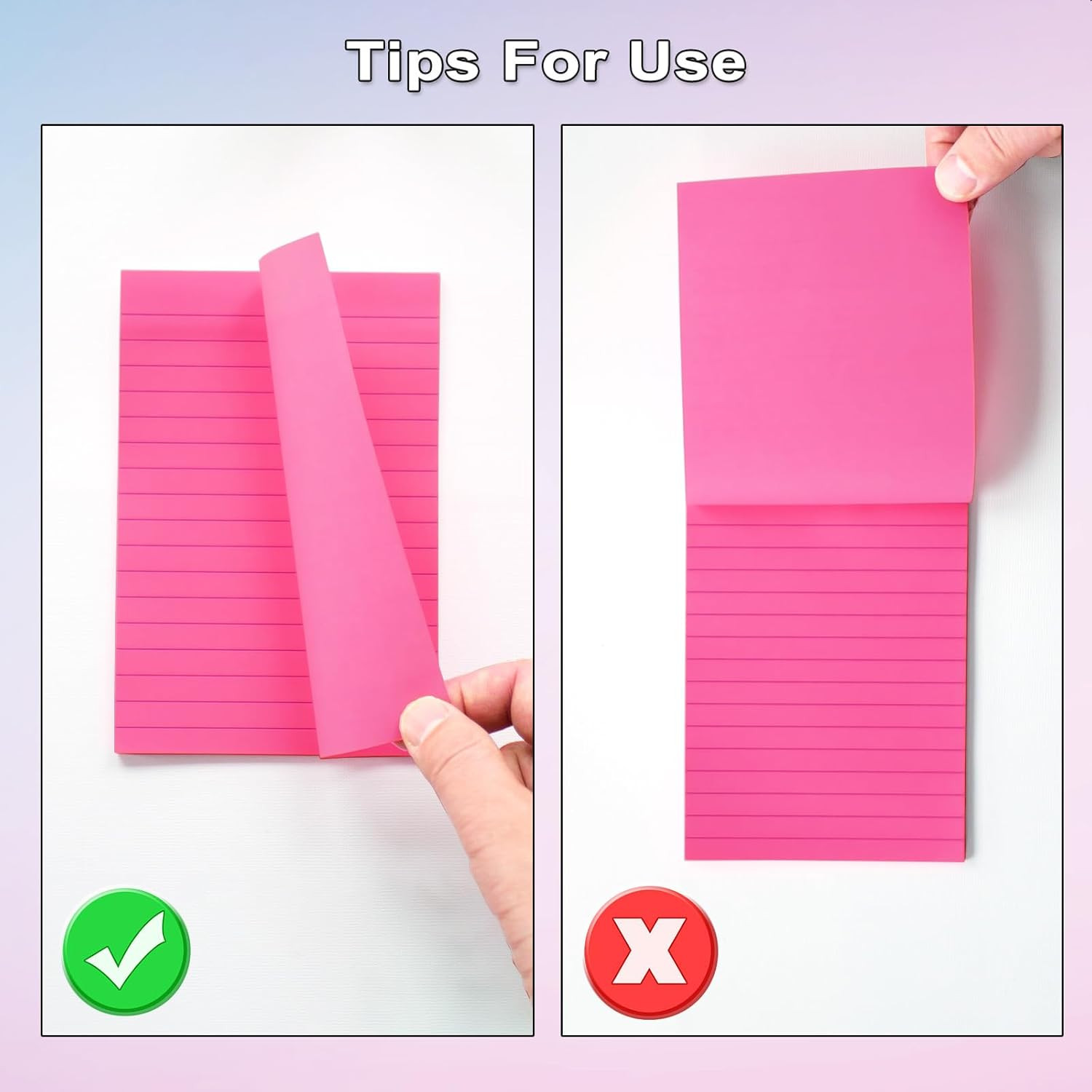 9 Pack Lined Sticky Notes 4X6 in Post Sticky Notes with Lines, Large Ruled Po…