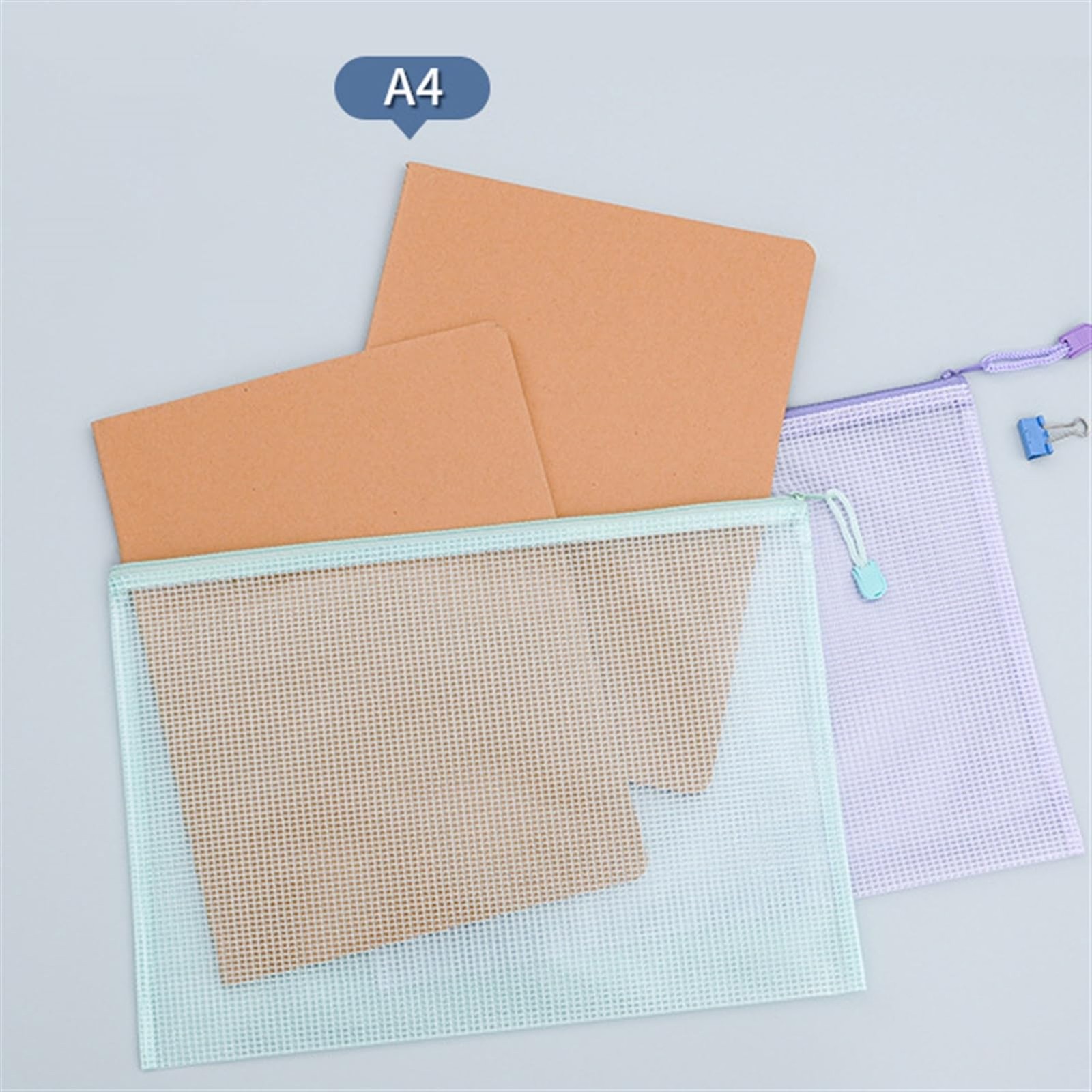 10 Pack Mesh Zipper Pouch Bags, A4 Waterproof Zipper Bags for Organizing Stor…