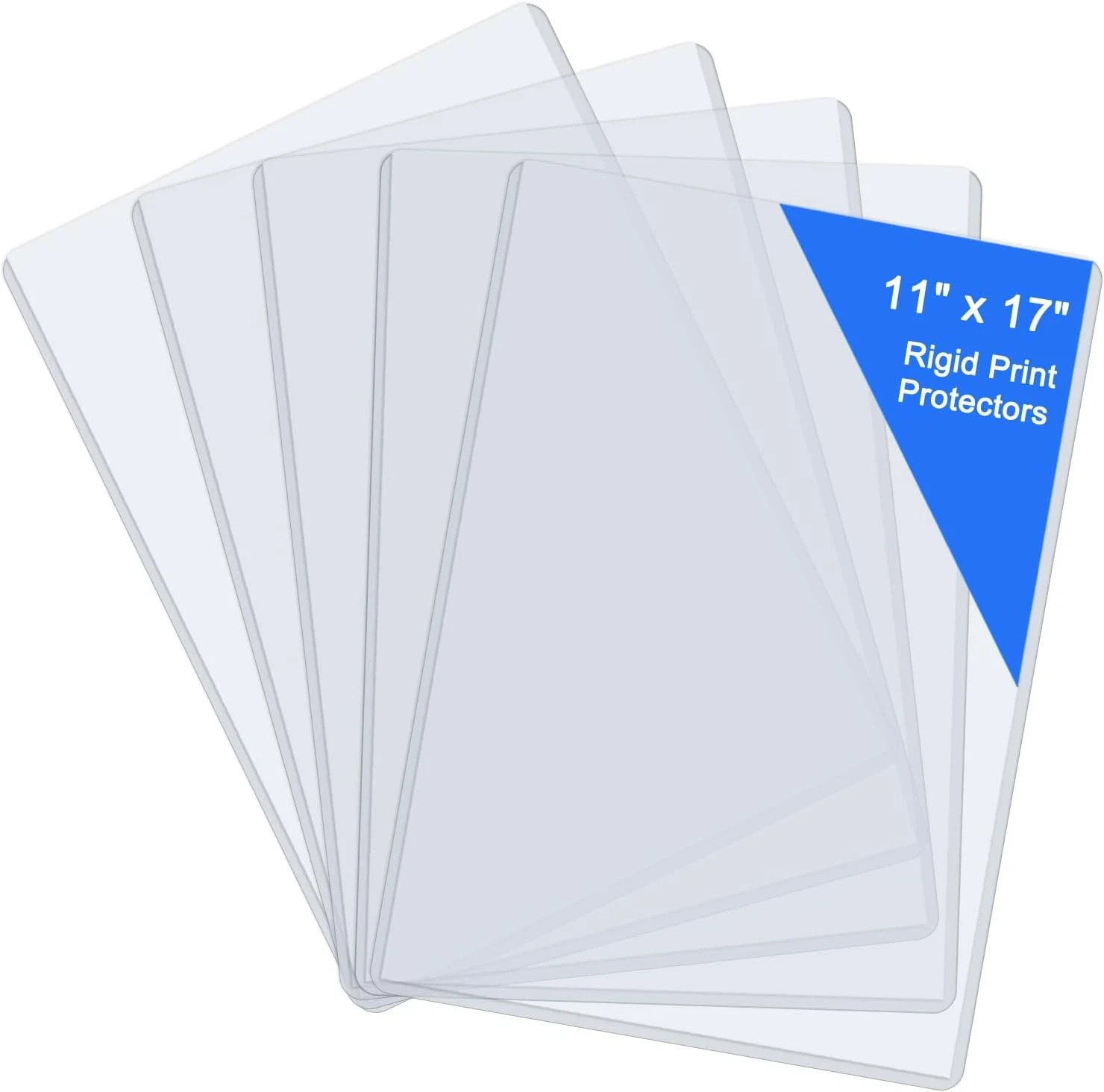 11″ X 17″ Hard Plastic Sheet Protectors, Menu Rigid Print Protectors, Clear Cert