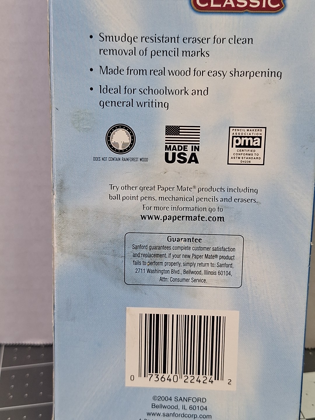Paper Mate American Classic Wood Pencils 24 Count HB #2 Made In USA 2004 Vintage