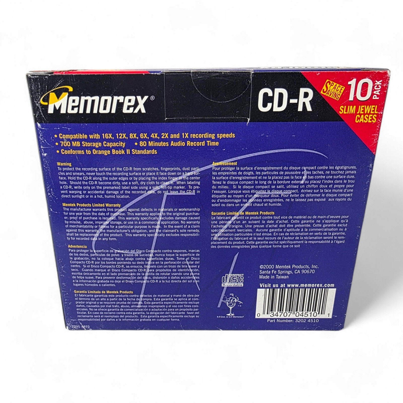 Memorex CD-R 700MB 80 Minute 16x Multi Speed 13 Pack Slim Jewel Cases