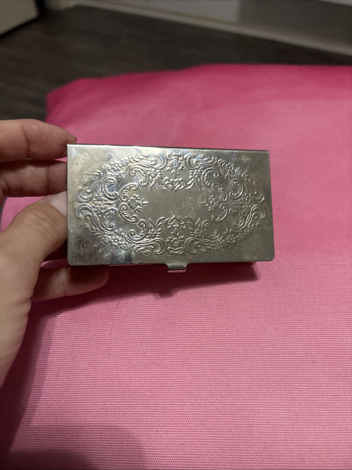 Vintage Silver Plated Business Cards Holder Or Wallet