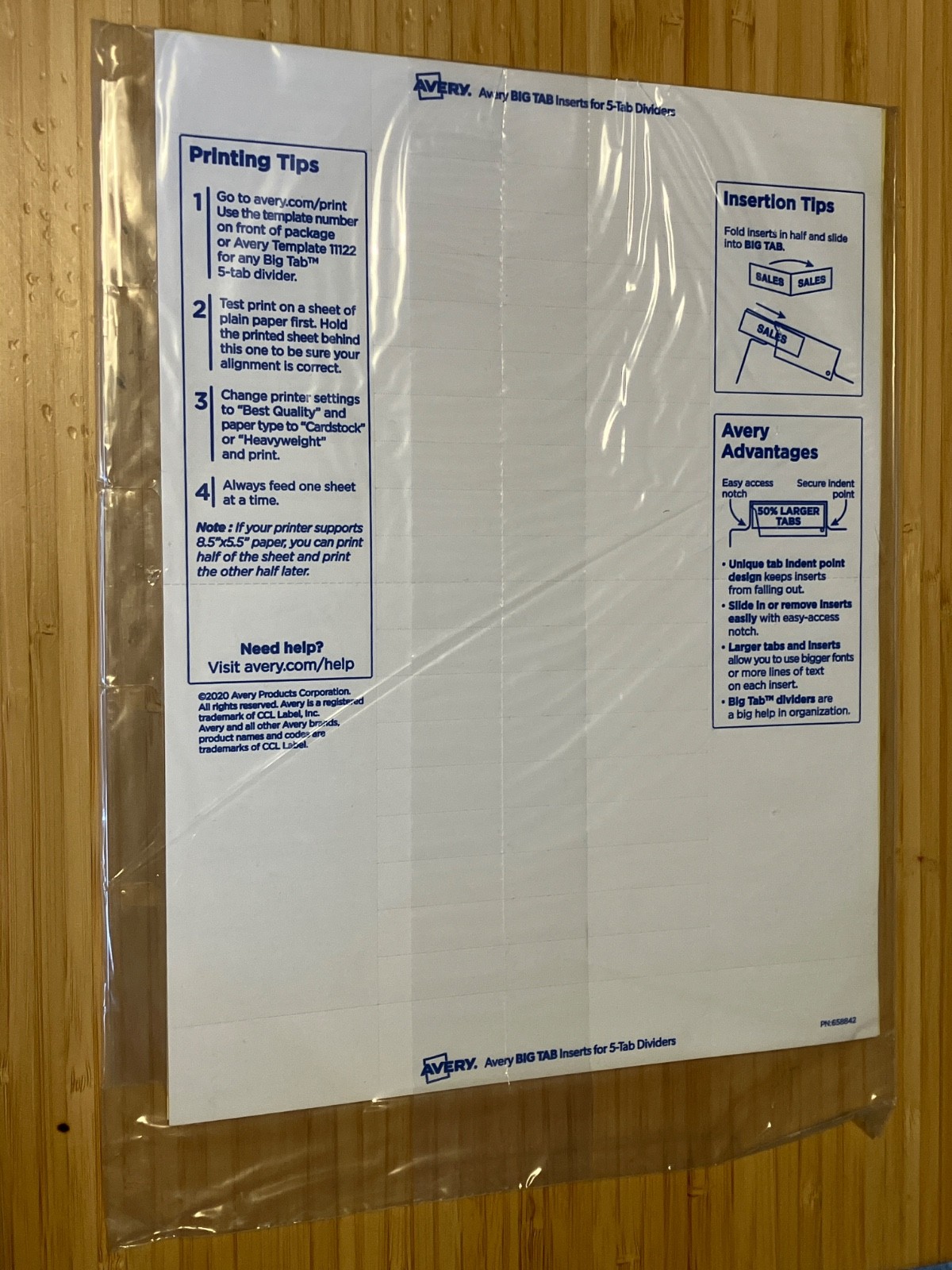 Avery 23281 Big Tab Insertable Dividers, 5 8 10 Tab 3 Ring Binder Letter Clear